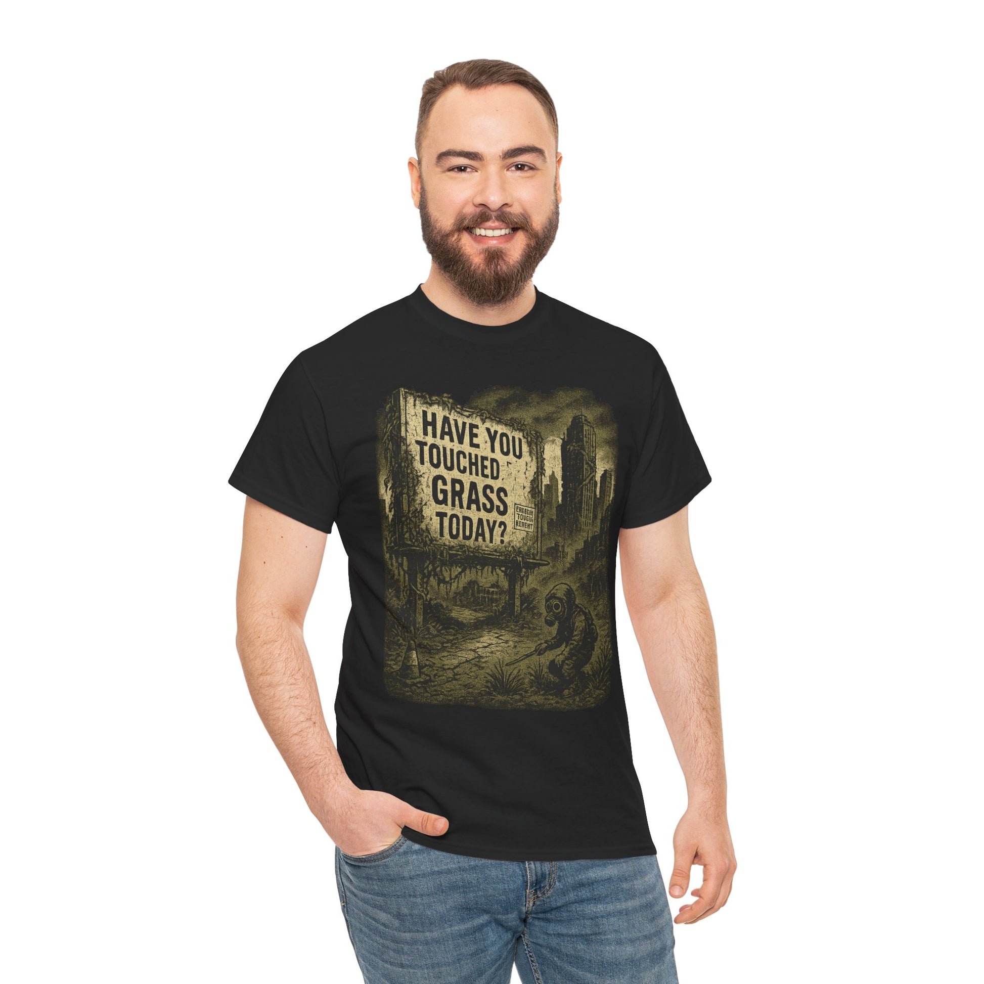 Post-Apocalyptic "Have You Touched Grass Today?" Shirt – Trash Cult Supply Co.