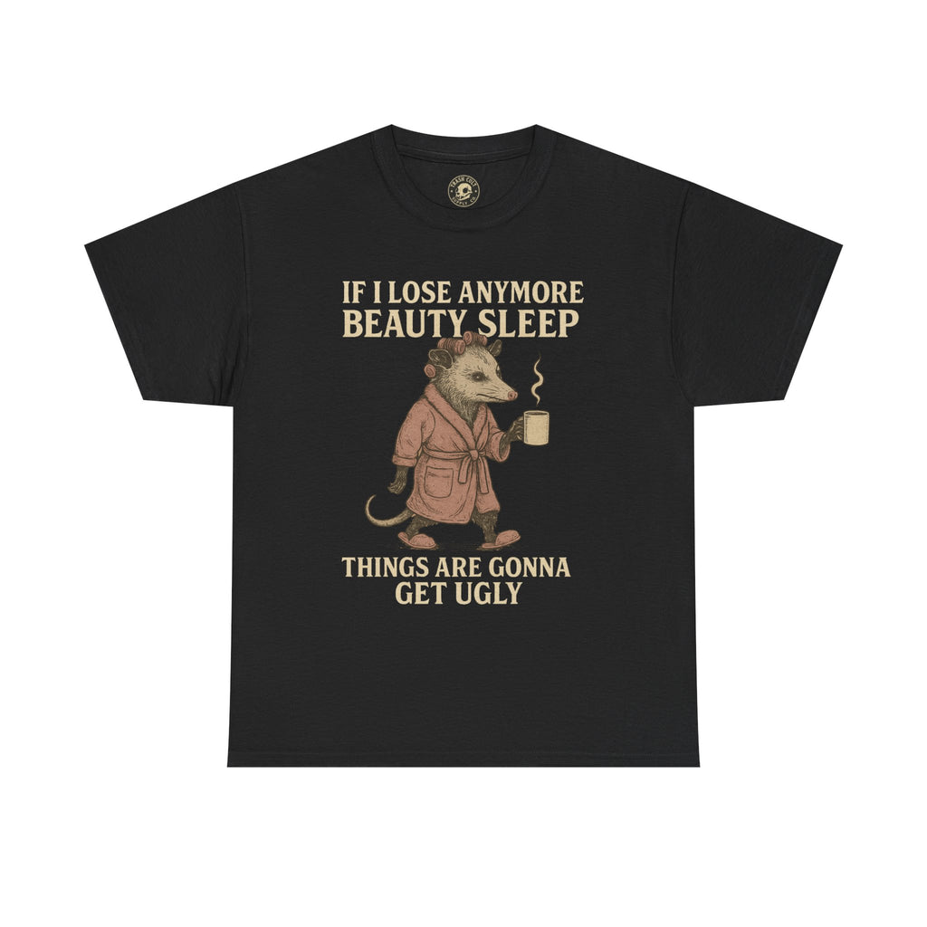Funny Unisex Heavy Cotton Tee - "If I Lose Anymore Beauty Sleep, Things Are Gonna Get Ugly" - Gift, Sleepwear, Humor, Casual Wear, [...]