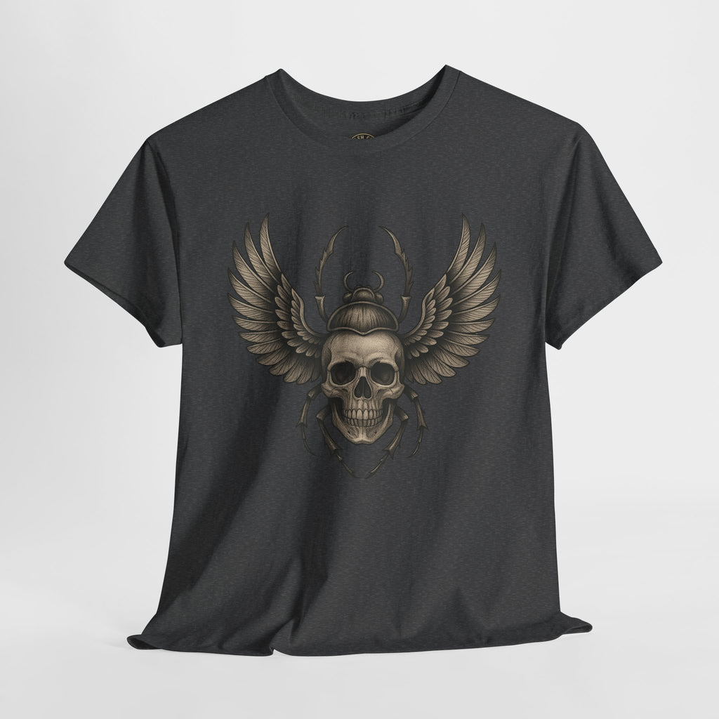Winged Skull Scarab Shirt – Dark Gothic Beetle Graphic Tee – Gildan 5000 Unisex