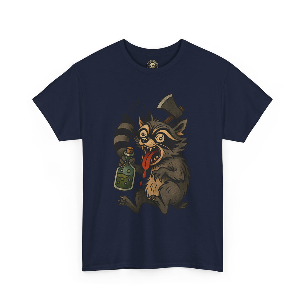 Unhinged Raccoon Shirt – Chaos Gremlin with Axe & Potion | Tattoo Style Tee