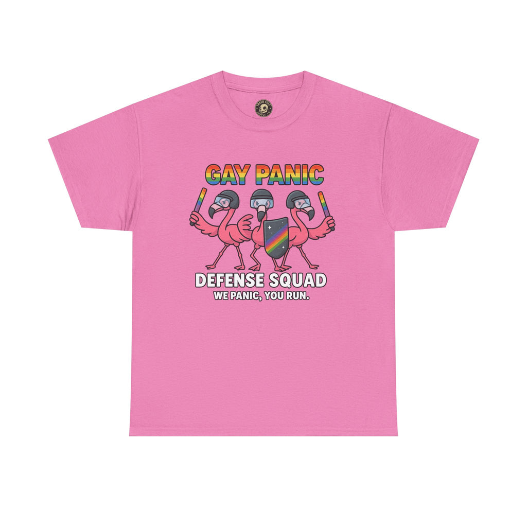 Gay Panic Defense Squad Unisex Heavy Cotton Tee, LGBTQ Pride Tee, Funny Graphic Shirt, Gift for Friends, Summer Fashion