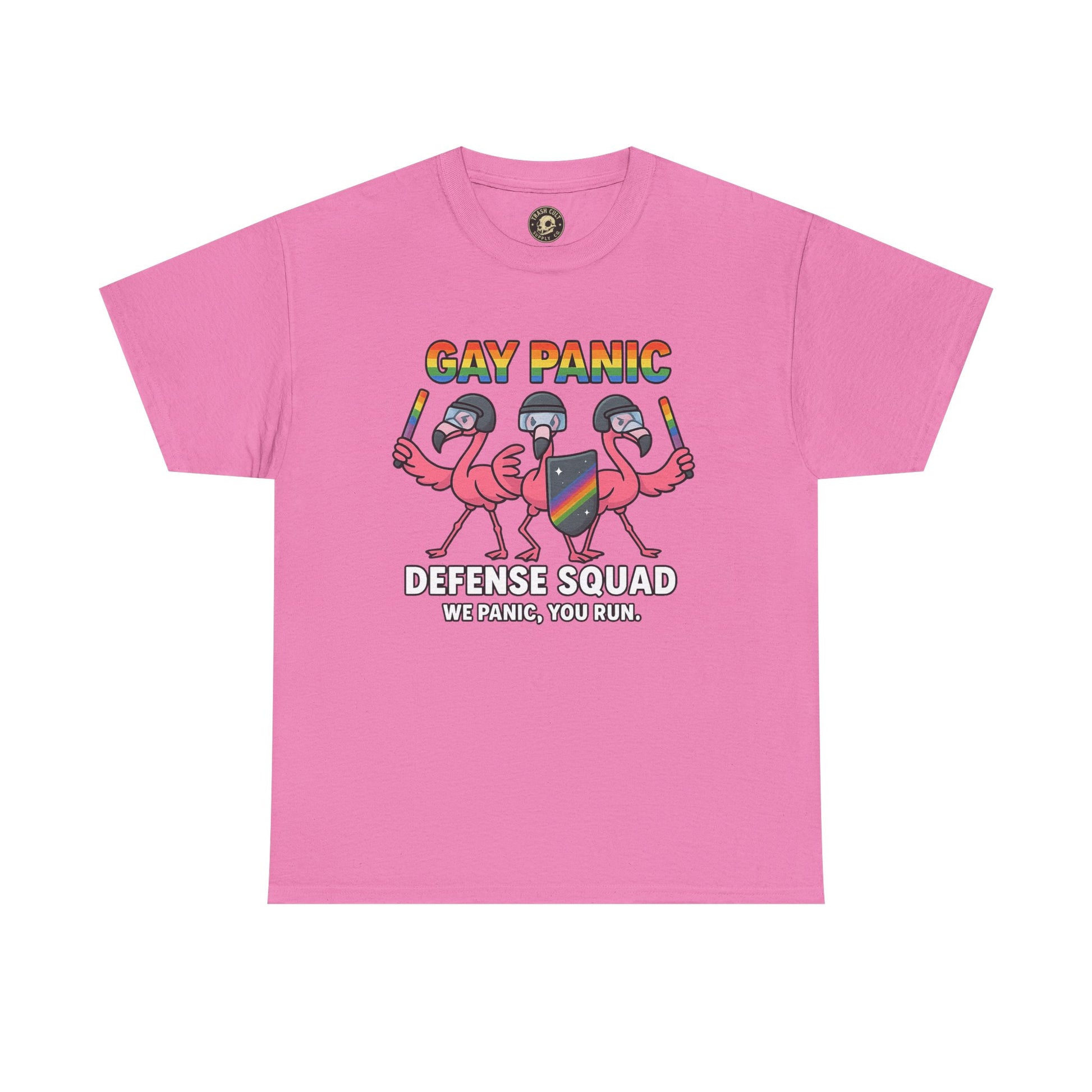 Gay Panic Defense Squad Unisex Heavy Cotton Tee, LGBTQ Pride Tee, Funny Graphic Shirt, Gift for Friends, Summer Fashion