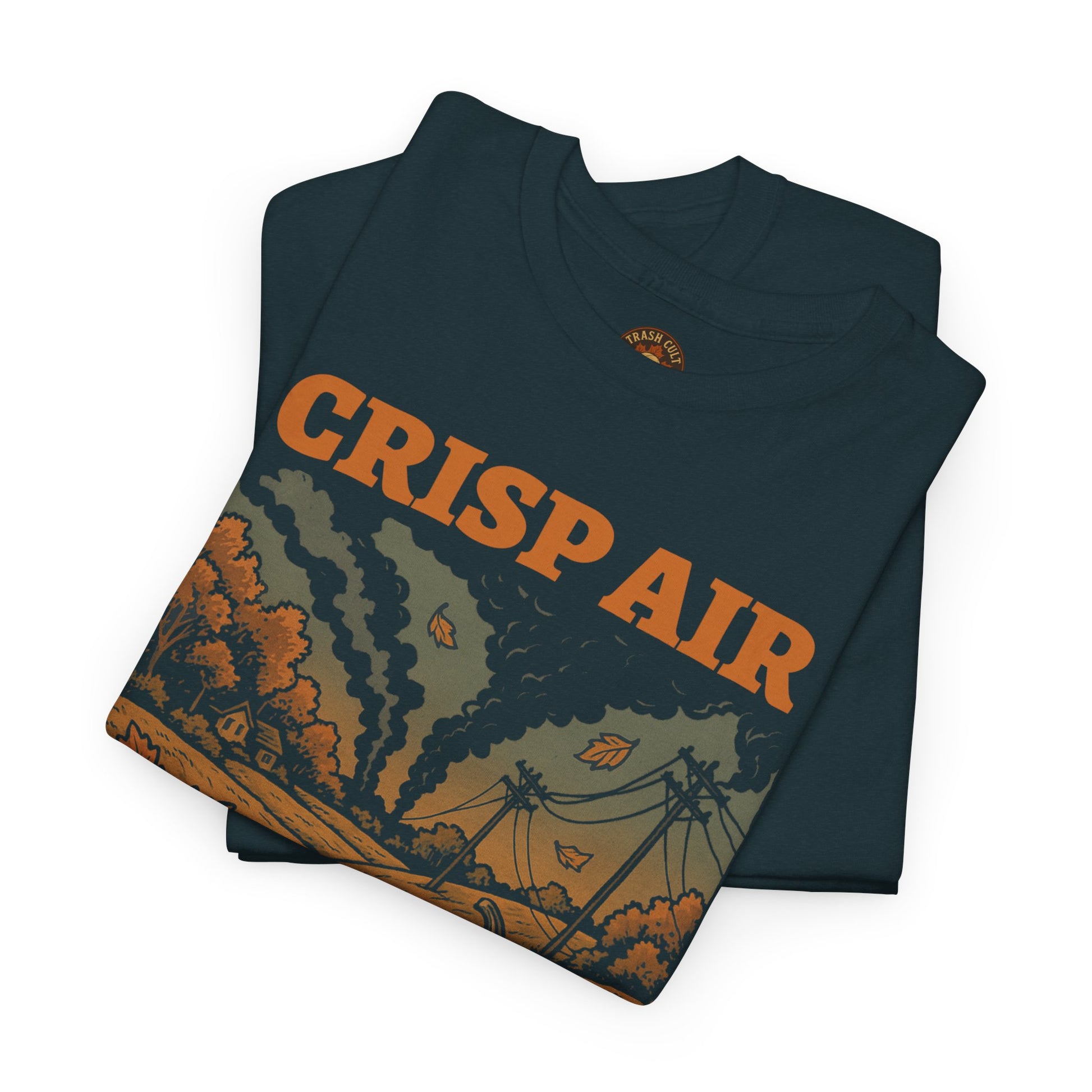 Crisp Air Crumbling Society Shirt – Dystopian Fall Pumpkin Tee – Fall of Humanity Collection – Trash Cult Supply Co.