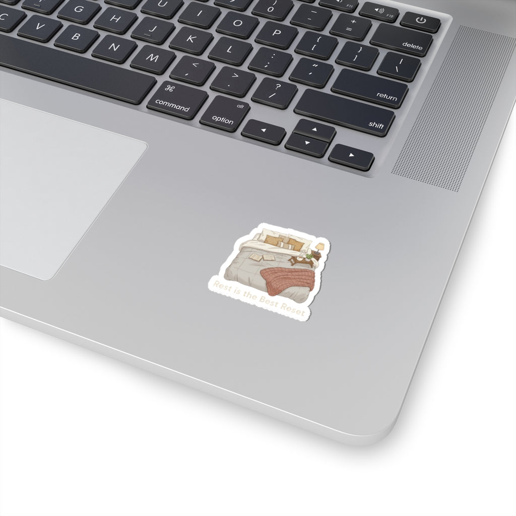 Rest Is the Best Reset Kiss-Cut Stickers | sleepy humor, restful vibes