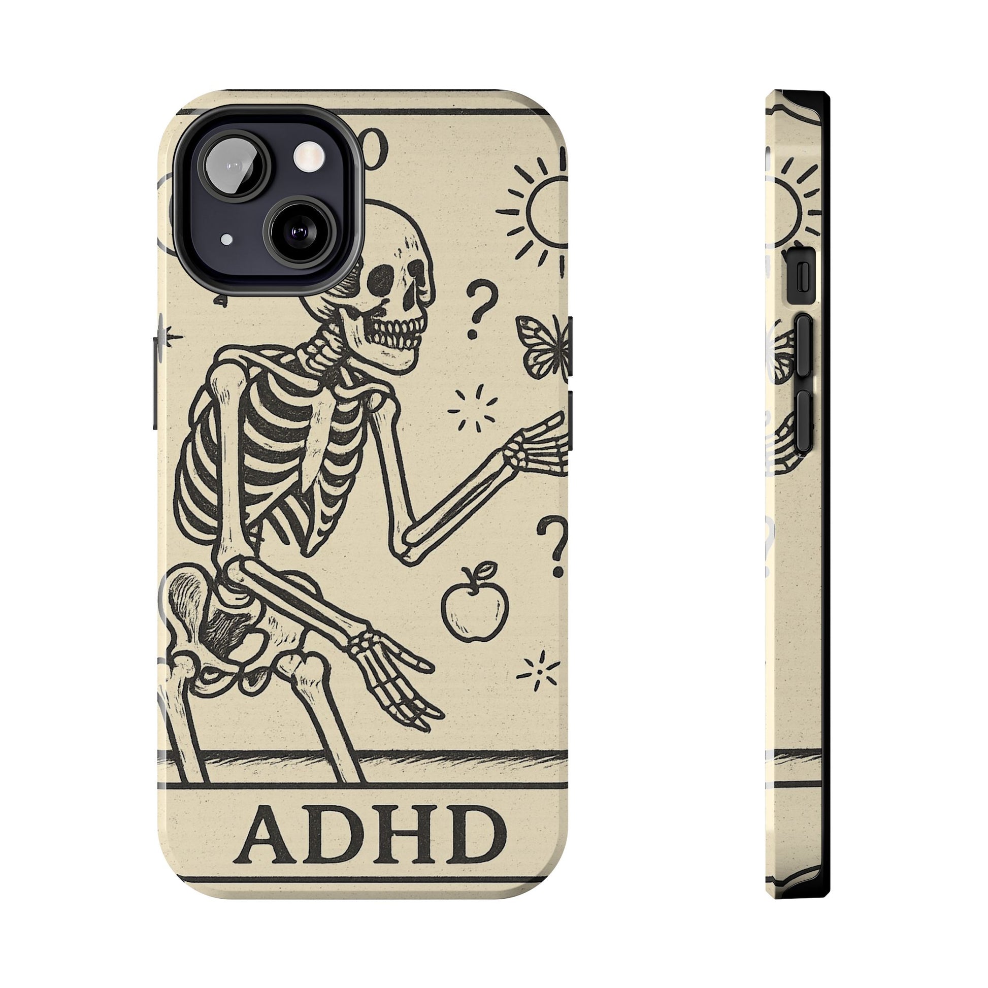 Skeleton ADHD Phone Cases, Unique Phone Cover, Funny ADHD Gift, Quirky Skeleton Design, Cool Accessories for Everyone