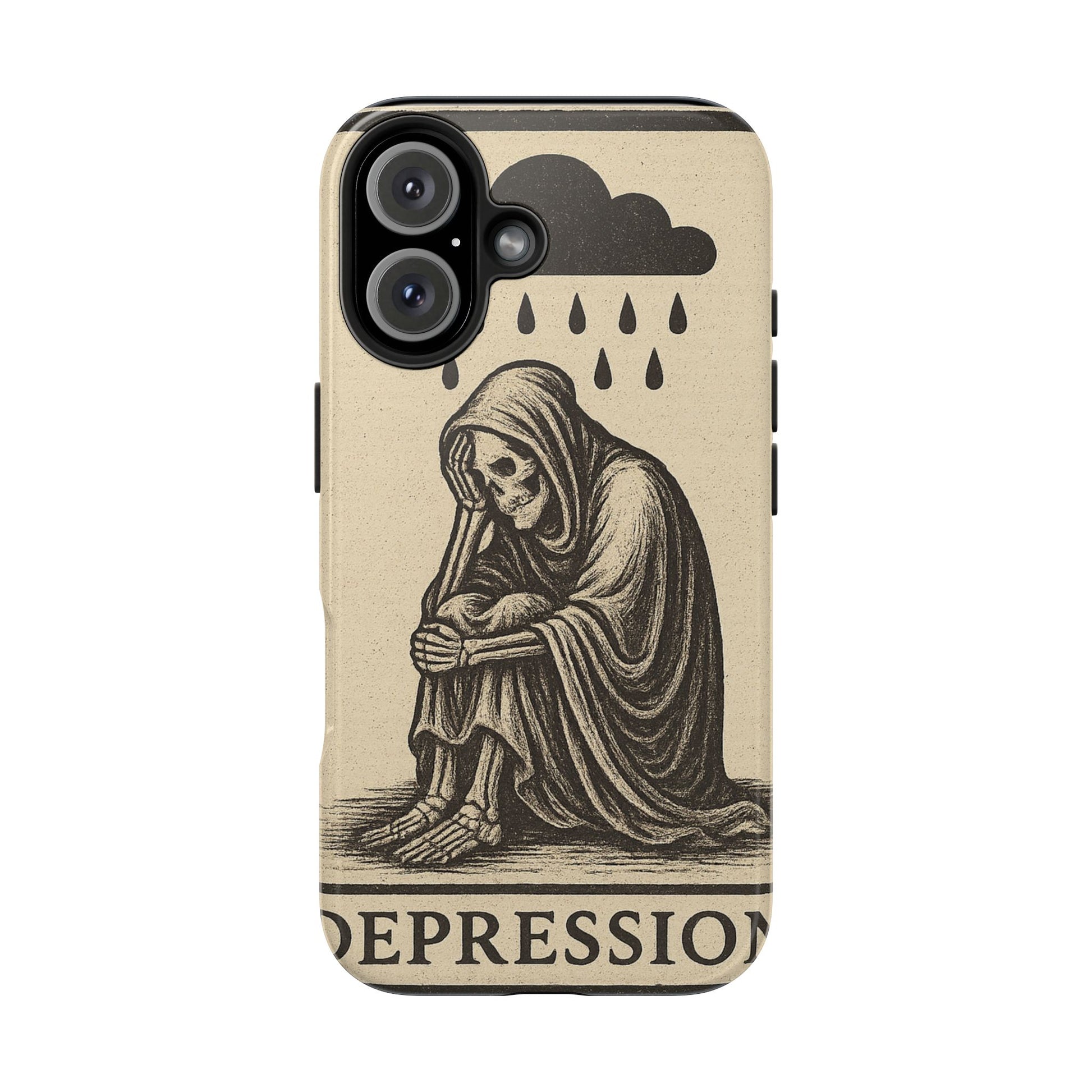 Dark Humor Phone Case, Goth iPhone Cover, Macabre Gift, Depression Art Case, Unique Phone Protector