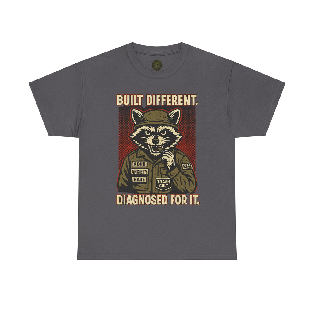 Built Different Diagnosed For It Military Raccoon Shirt – Gildan 5000