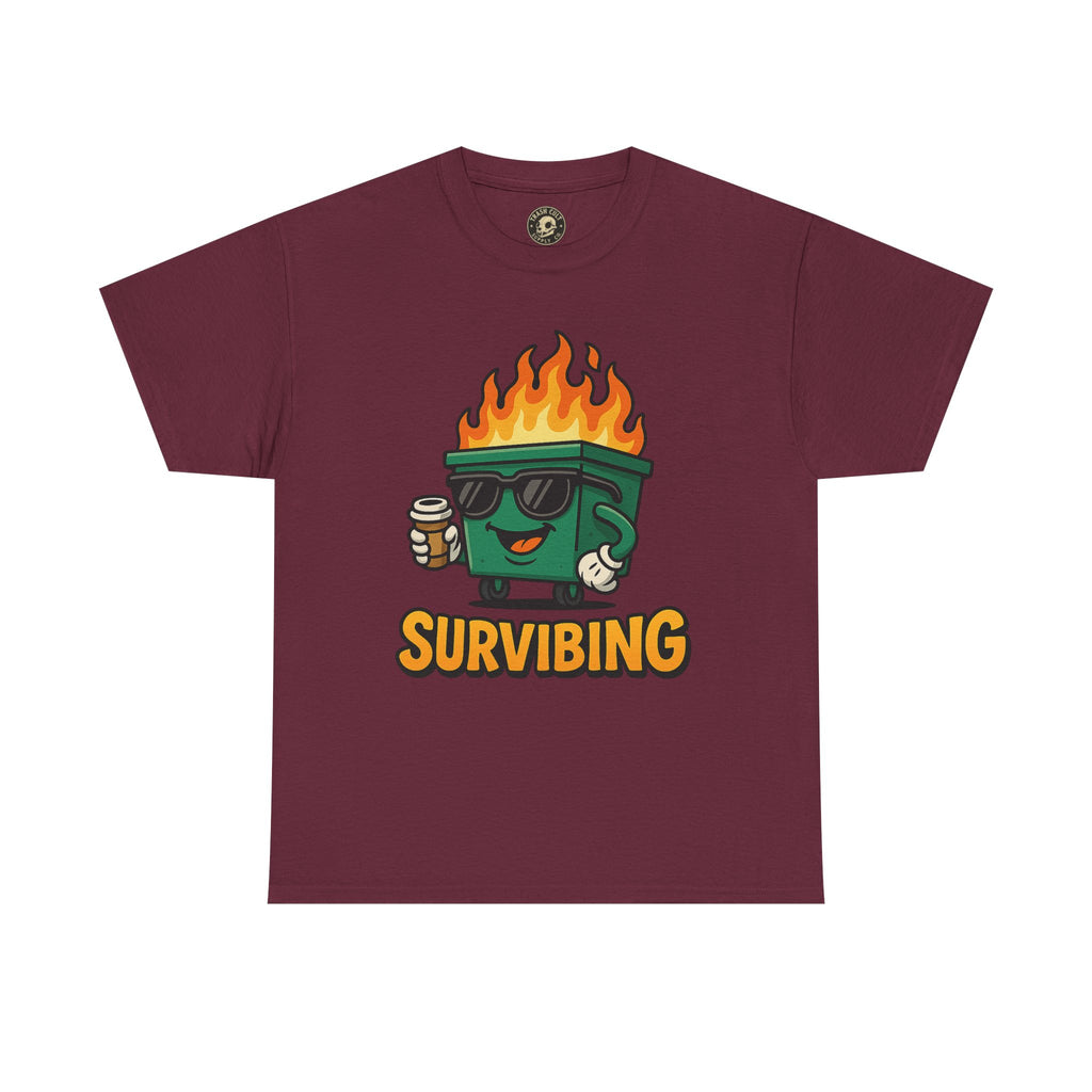 Surviving Coffee Vibes Unisex Heavy Cotton Tee, Perfect for Coffee Lovers, Funny Gift for Friends, Casual Wear, Everyday Mood T-Shirt