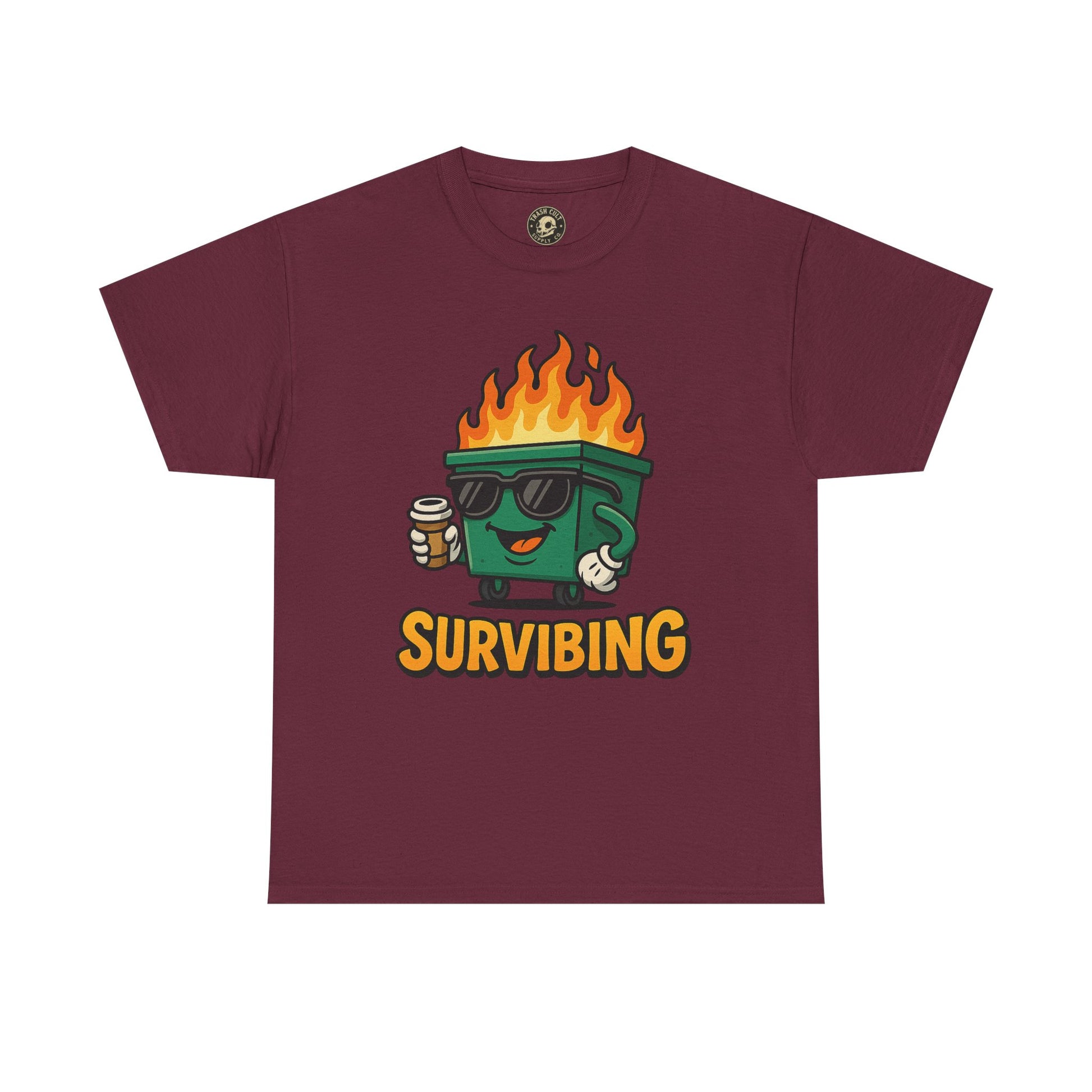Surviving Coffee Vibes Unisex Heavy Cotton Tee, Perfect for Coffee Lovers, Funny Gift for Friends, Casual Wear, Everyday Mood T-Shirt