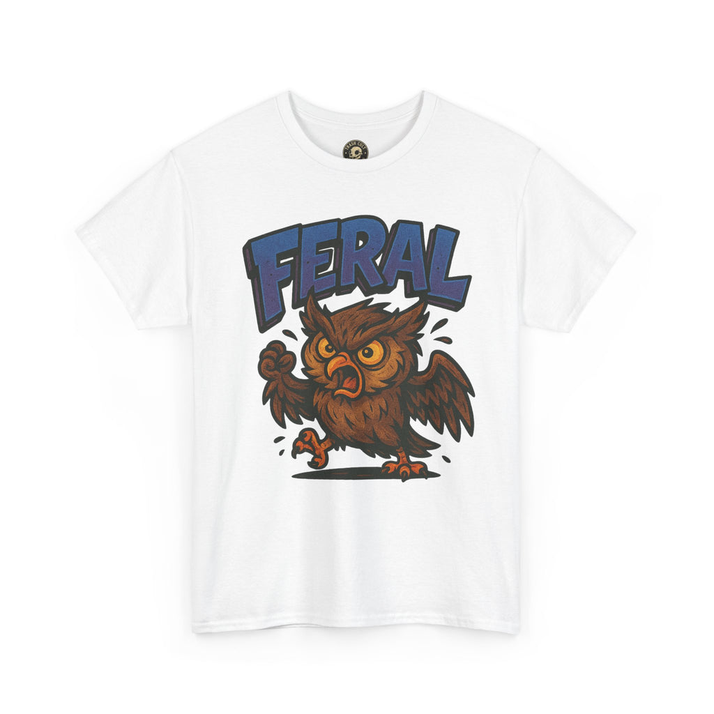 Feral Owl T-Shirt – Bold Animal Graphic Tee | Unisex Cotton Shirt for Bird Nerds & Chaos Lovers