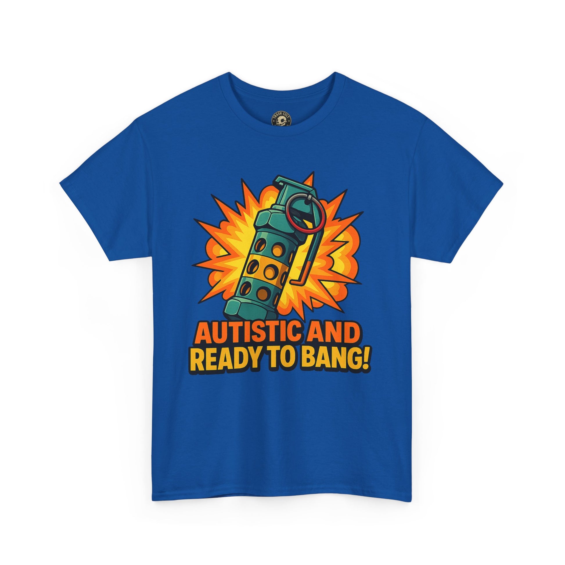 Autistic and Ready to Bang! Unisex Heavy Cotton Tee | Fun Graphic Tee, Autistic Pride, Gift for Autism Awareness, Casual Wear