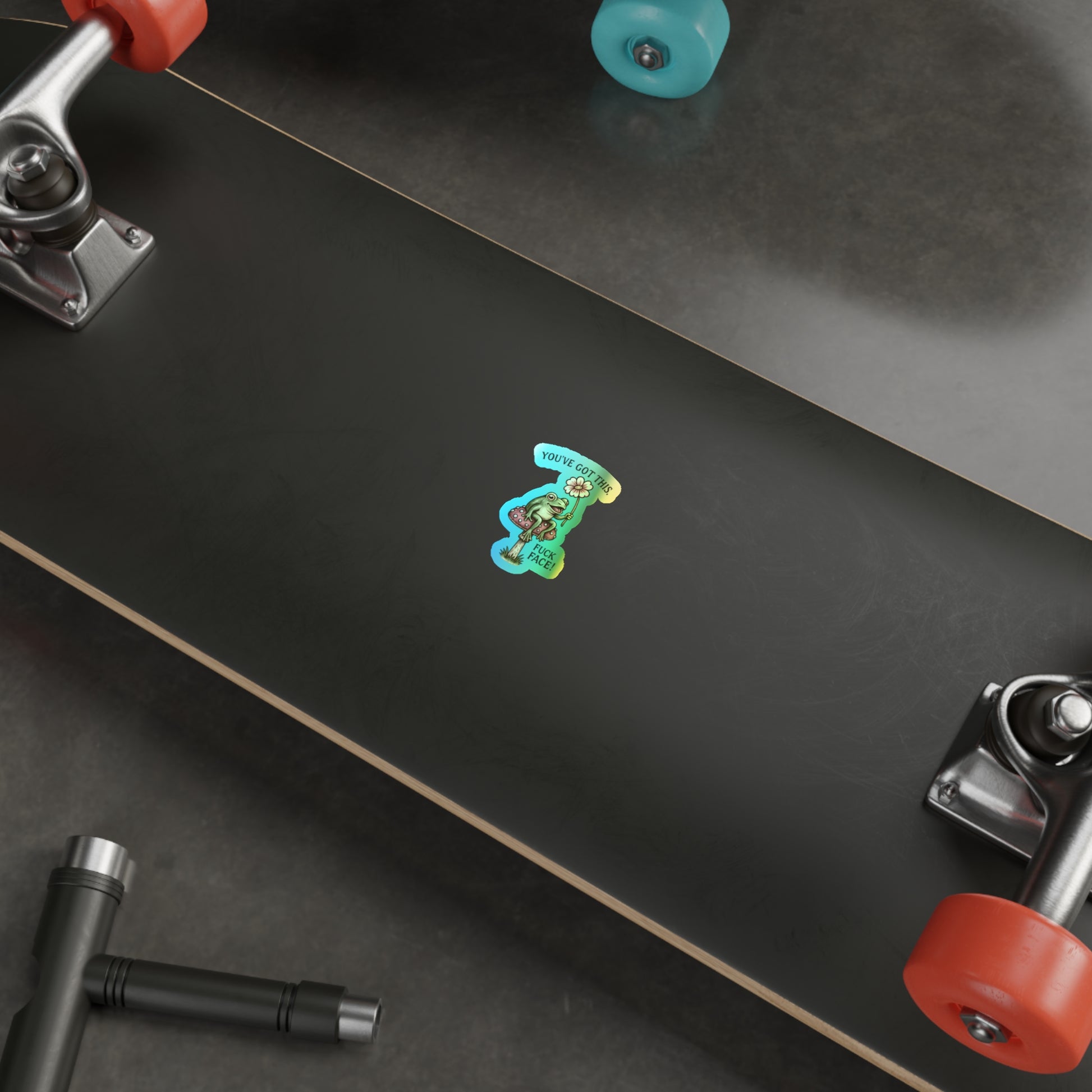 Motivational Holographic Frog Stickers - Fun Decals for Skateboards, Laptops, Water Bottles, Journals, Gift Ideas