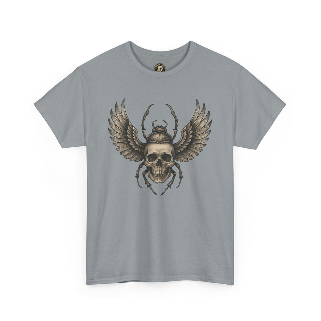 Winged Skull Scarab Shirt – Dark Gothic Beetle Graphic Tee – Gildan 5000 Unisex