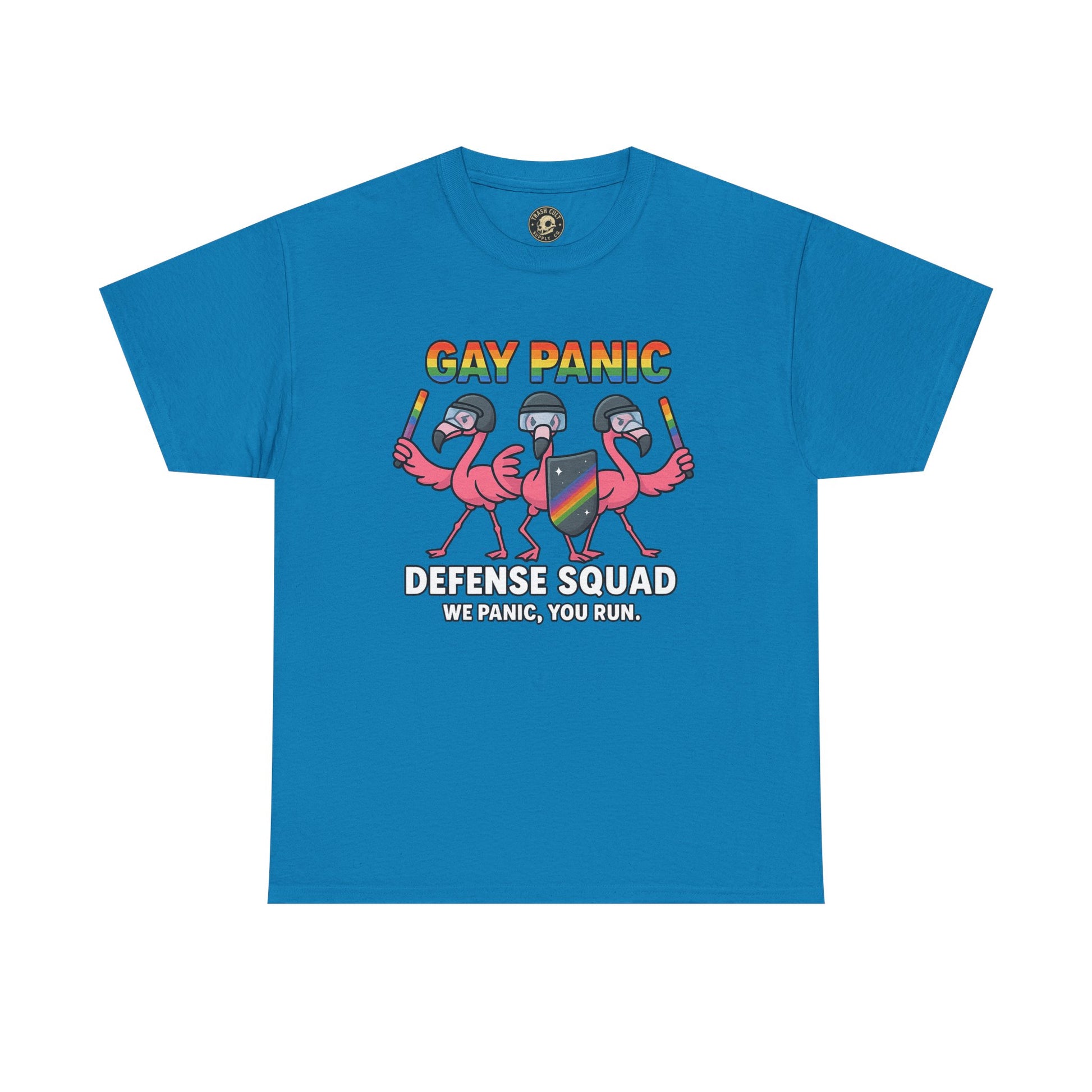 Gay Panic Defense Squad Unisex Heavy Cotton Tee, LGBTQ Pride Tee, Funny Graphic Shirt, Gift for Friends, Summer Fashion