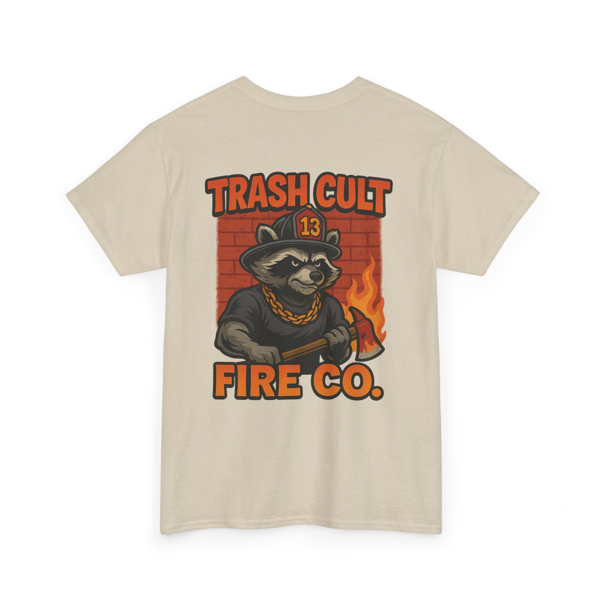 Trash Cult Fire Co. Unisex Tee - Quirky Raccoon Design, Fun Gift, Casual Wear, Firefighter Humor, Unique Apparel