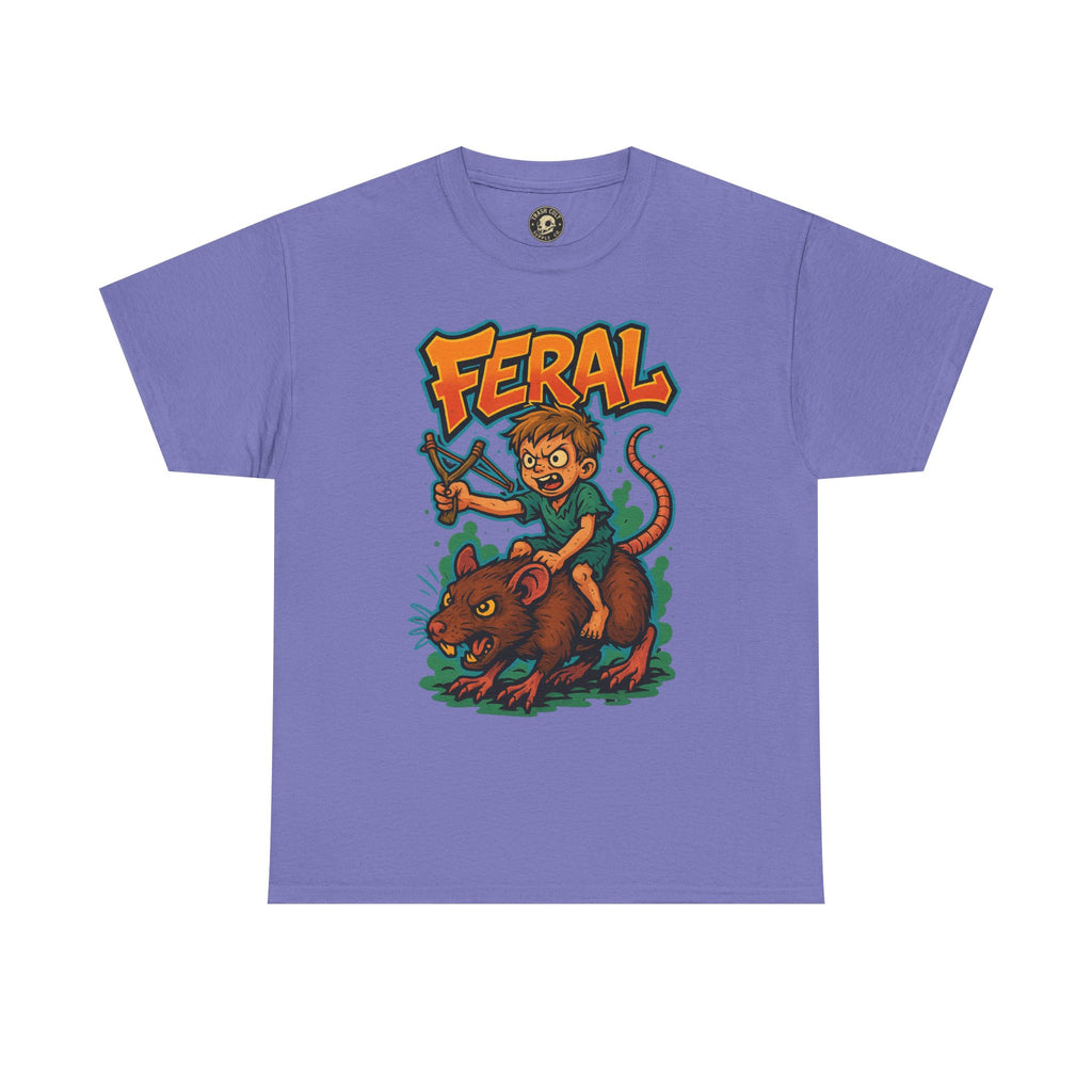 FERAL Graffiti Rat Rider T-Shirt – Bold New School Streetwear | Gildan 5000 Chaos Graphic Tee