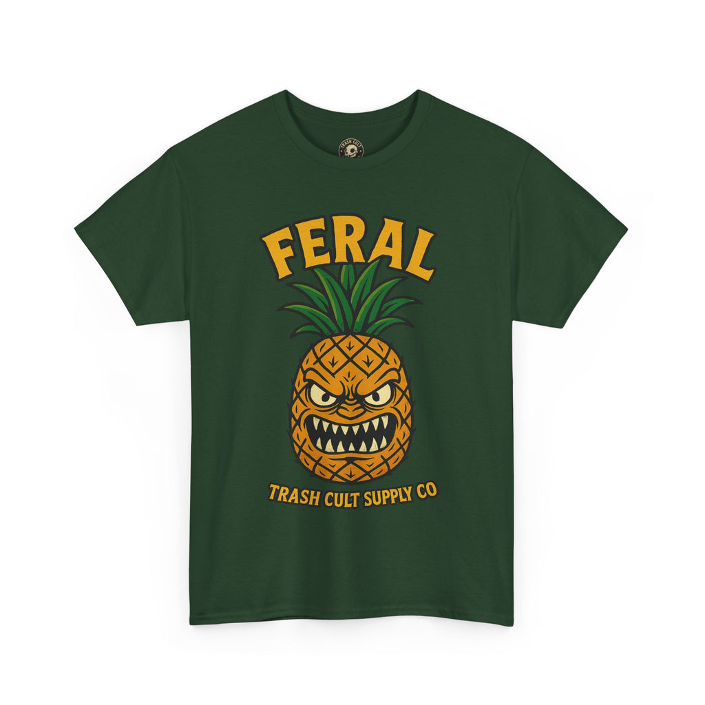 Feral Evil Pineapple Shirt – Aggressive Fruit Trashcore Tee – Gildan 5000 Unisex