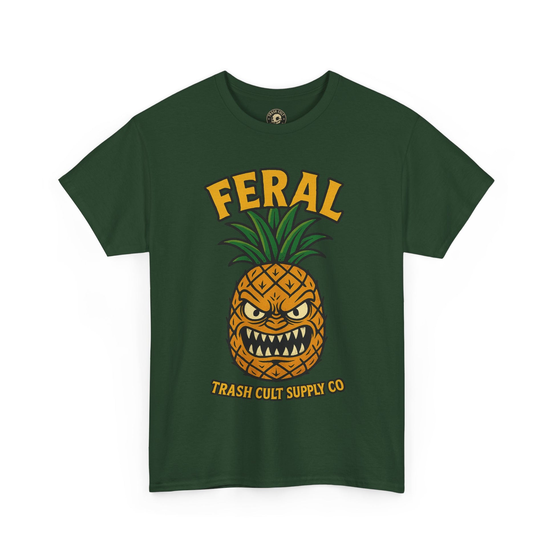 Feral Evil Pineapple Shirt – Aggressive Fruit Trashcore Tee – Gildan 5000 Unisex