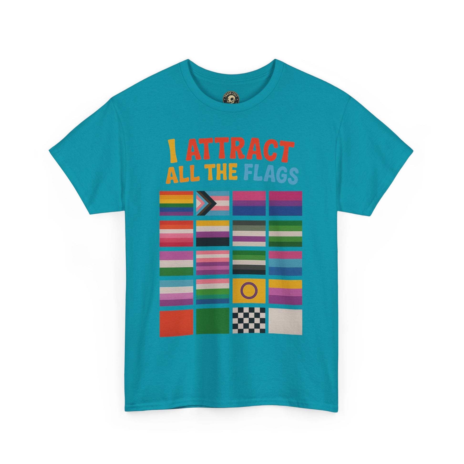 I Attract All The Flags LGBTQ Pride T-Shirt – Funny Inclusivity Shirt – Gildan 5000