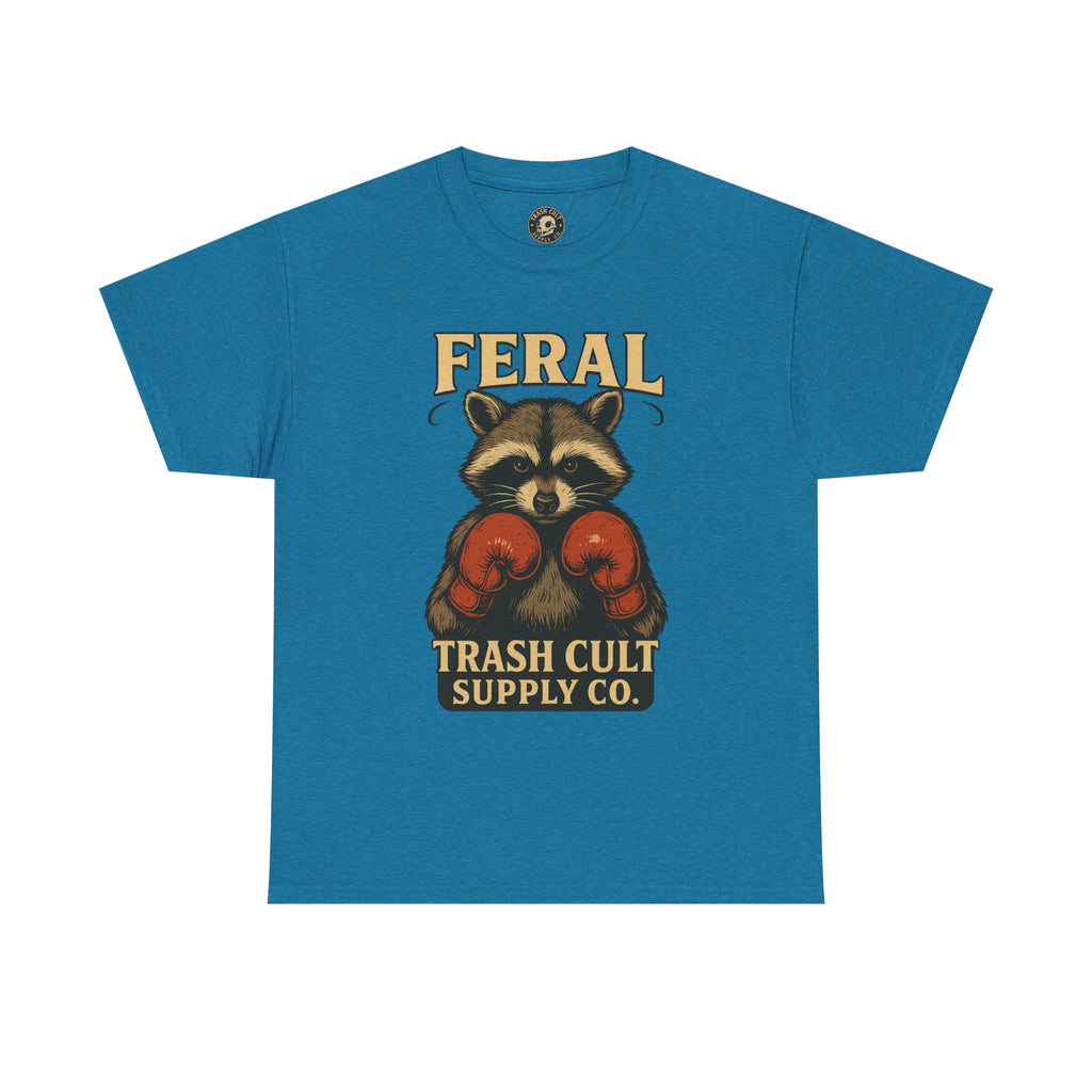 Feral Raccoon Tee - Unisex Heavy Cotton Tee, Cute Animal Shirt, Trendy Graphic Tee, Fun Gift for Animal Lovers, Casual Everyday Wear