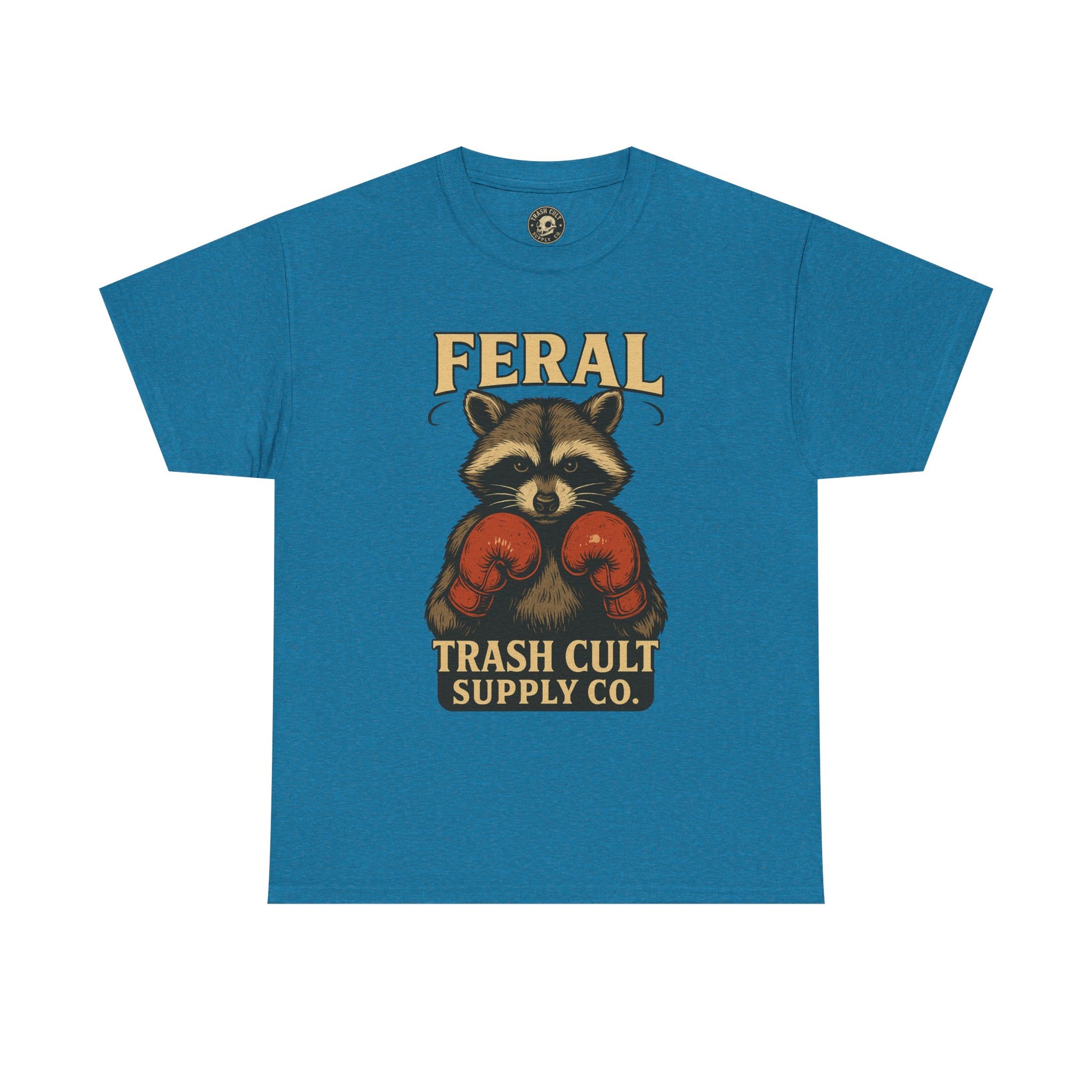 Feral Raccoon Tee - Unisex Heavy Cotton Tee, Cute Animal Shirt, Trendy Graphic Tee, Fun Gift for Animal Lovers, Casual Everyday Wear