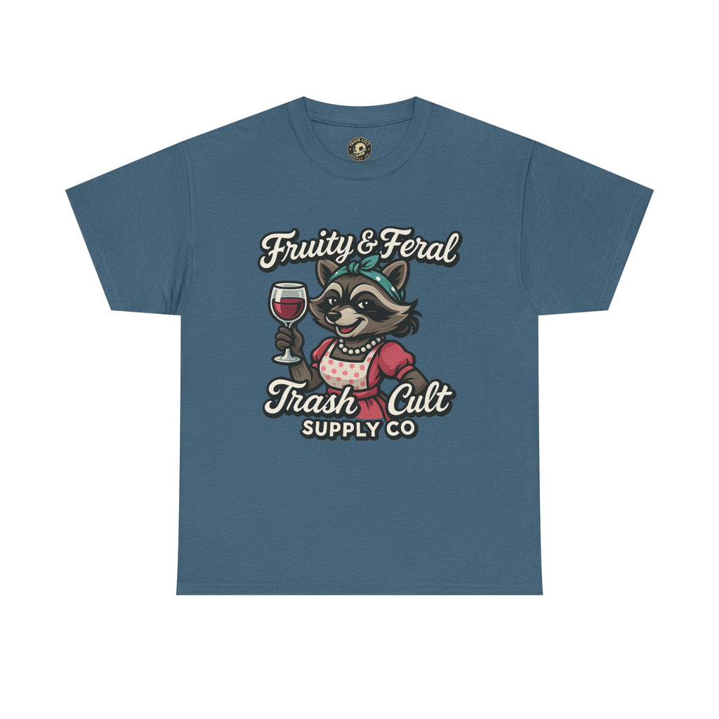 Fruity & Feral Raccoon Housewife Tee – Trash Cult Supply Co. on Gildan 5000