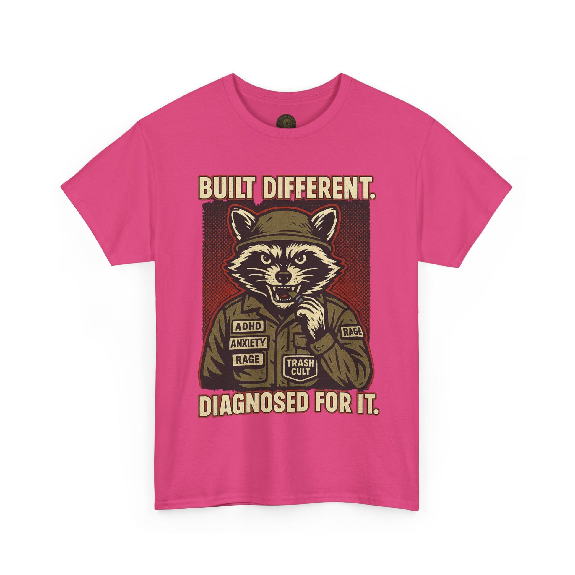 Built Different Diagnosed For It Military Raccoon Shirt – Gildan 5000