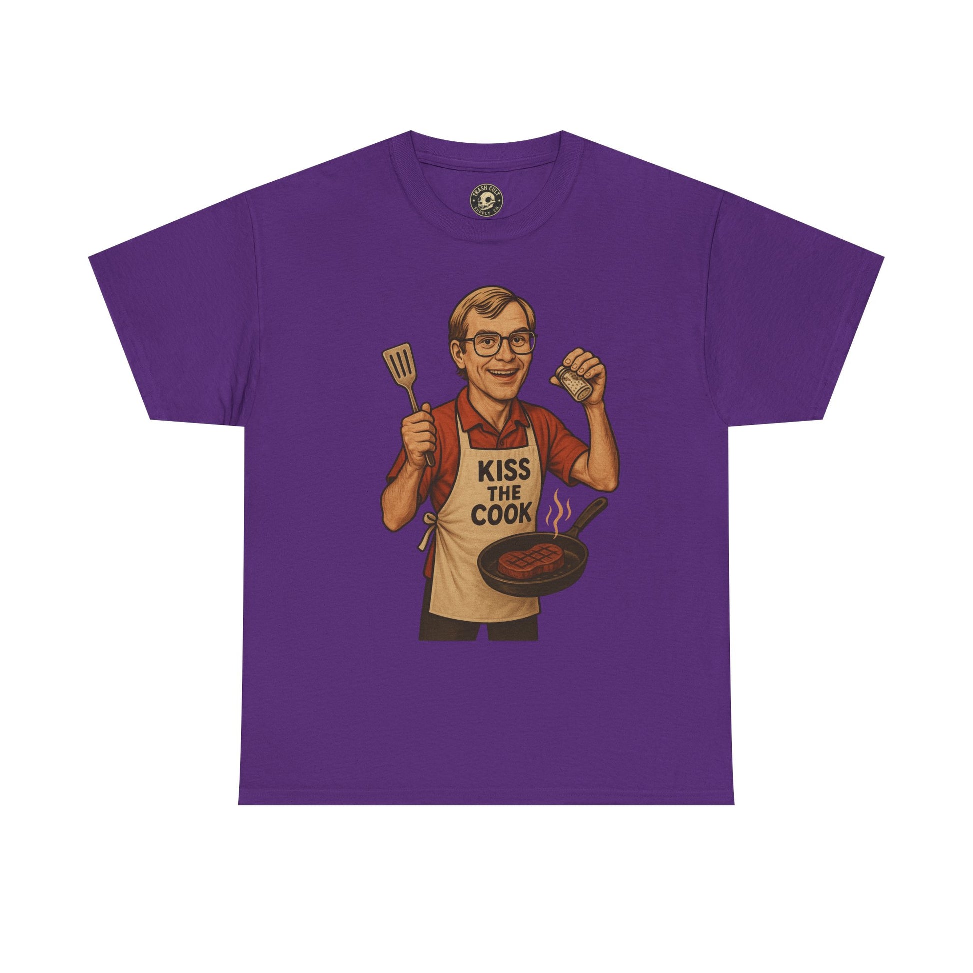 Kiss the Cook Dark Humor Chef Shirt – Creepy Retro Kitchen Parody