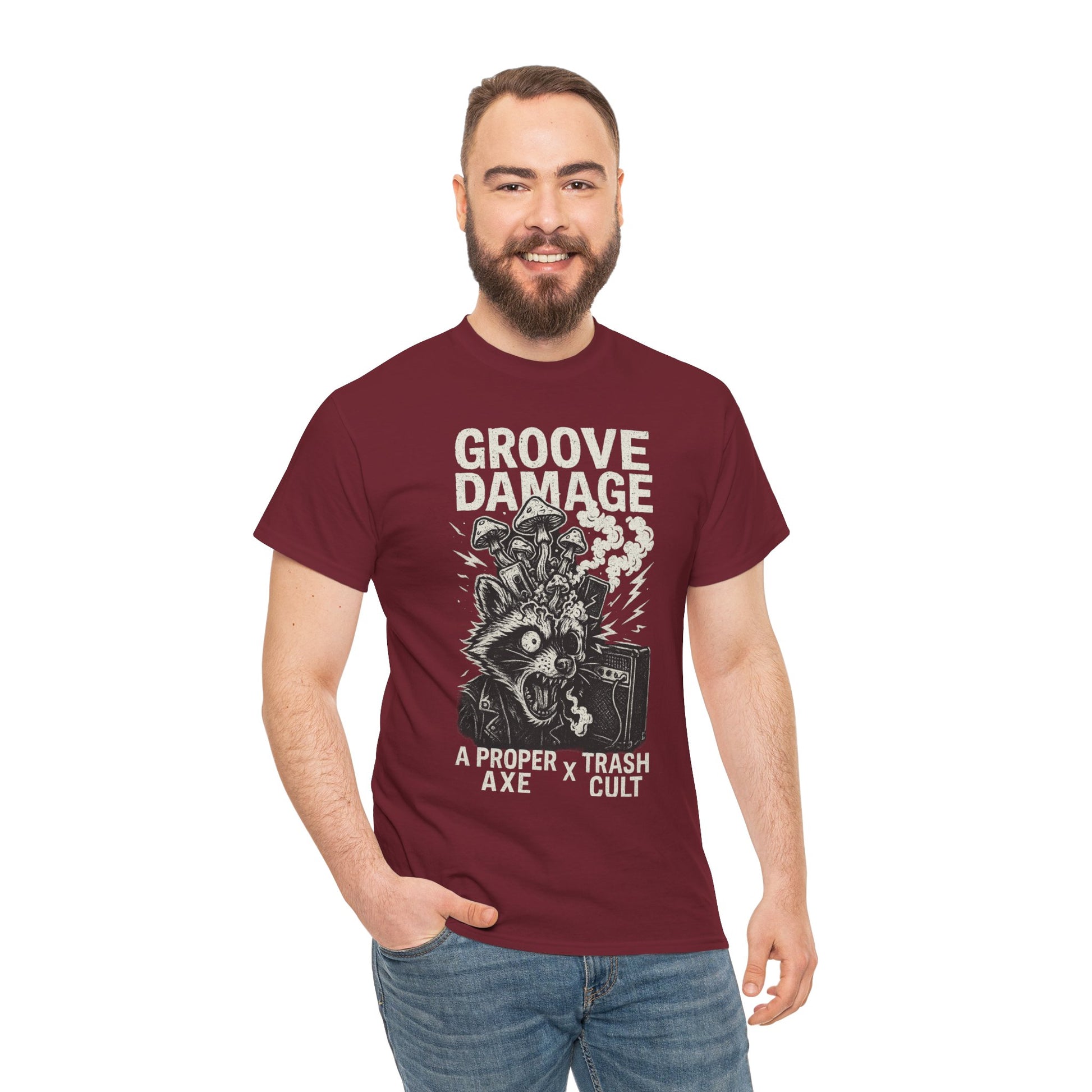 Groove Damage T-Shirt – A Proper Axe x Trash Cult Collab – Stoner Groove Punk Shirt