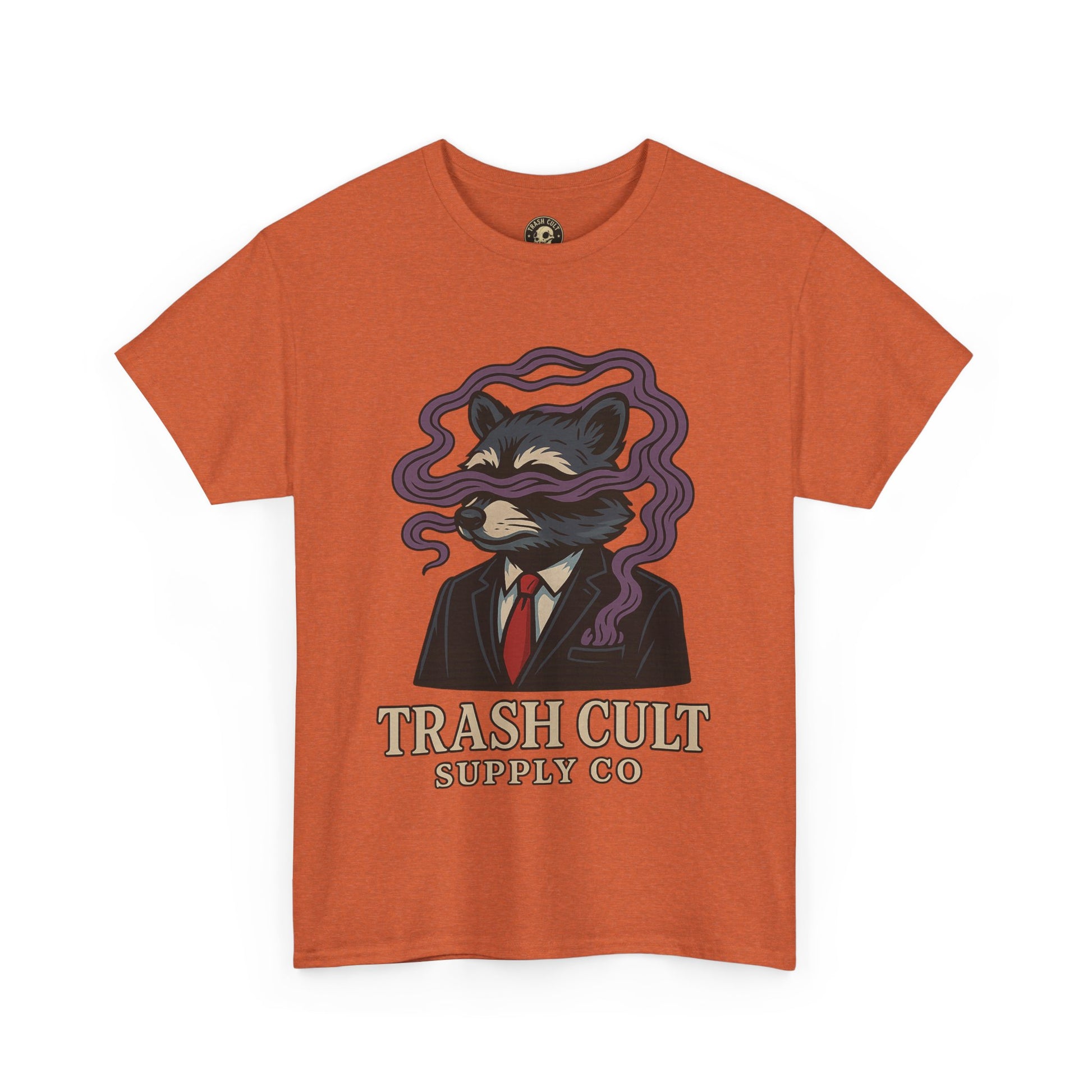 Suited Raccoon Smoke Design – Trash Cult Supply Co | Bold Graffiti Tattoo Tee