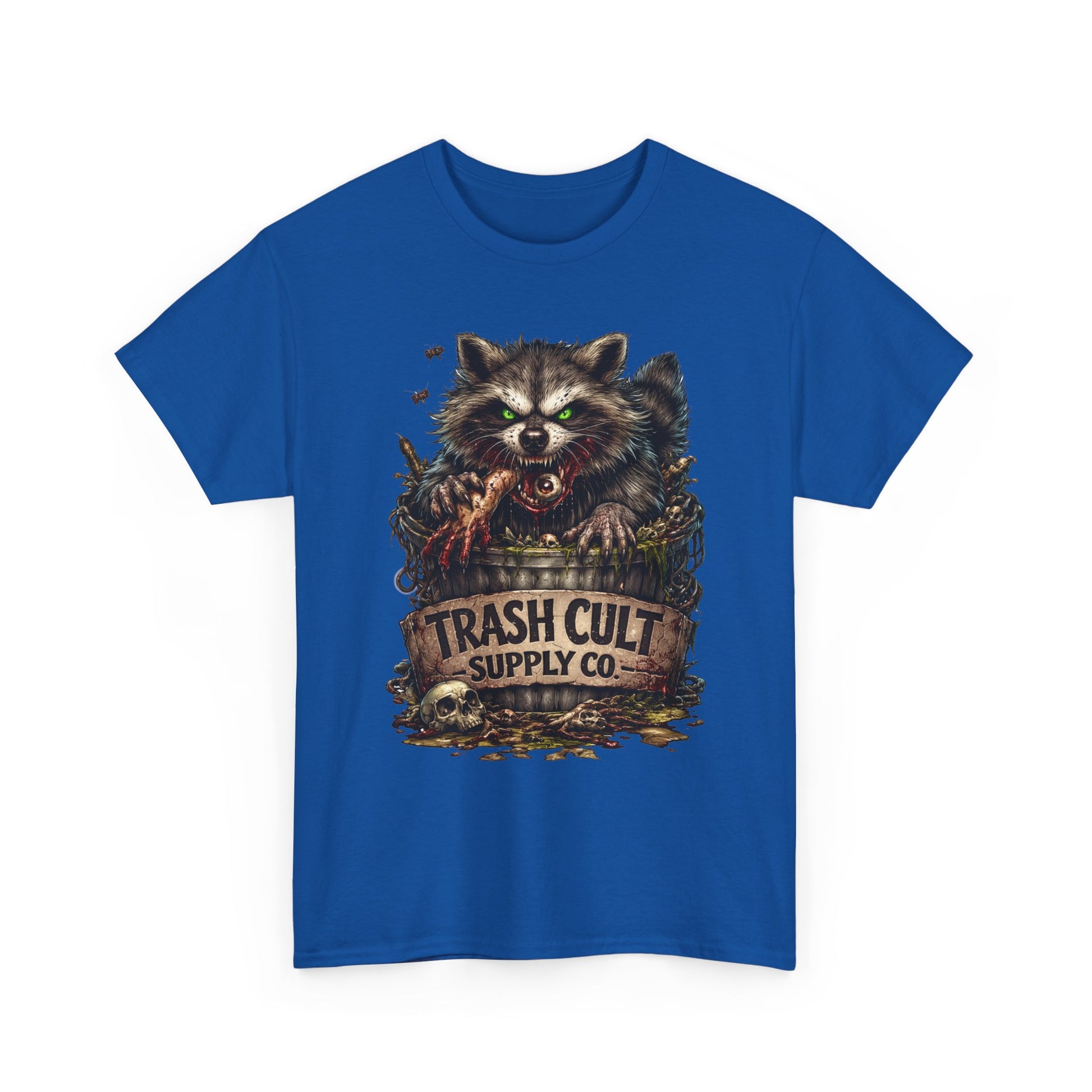 Raccoon 'Trash Cult Supply Co.' Graphic Tee — Vintage Grunge Animal Streetwear