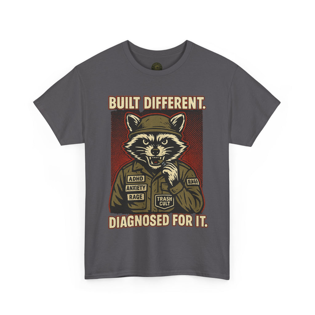 Built Different Diagnosed For It Military Raccoon Shirt – Gildan 5000