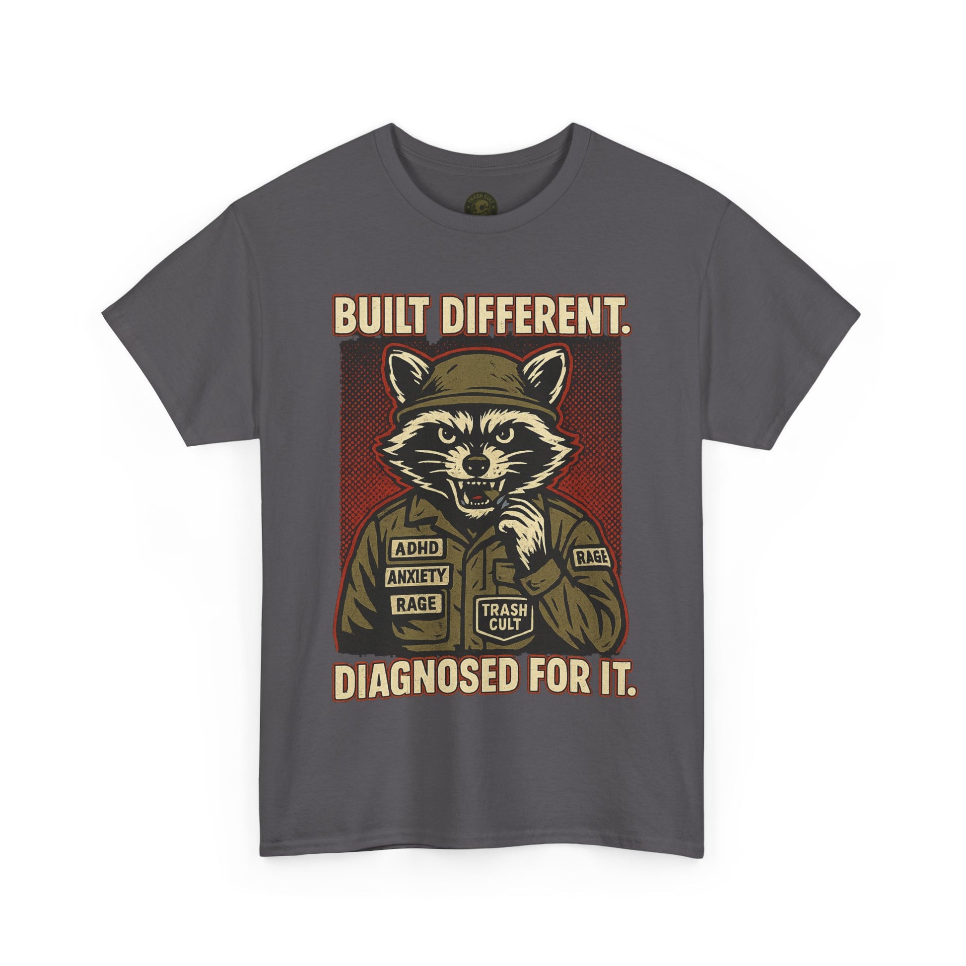 Built Different Diagnosed For It Military Raccoon Shirt – Gildan 5000
