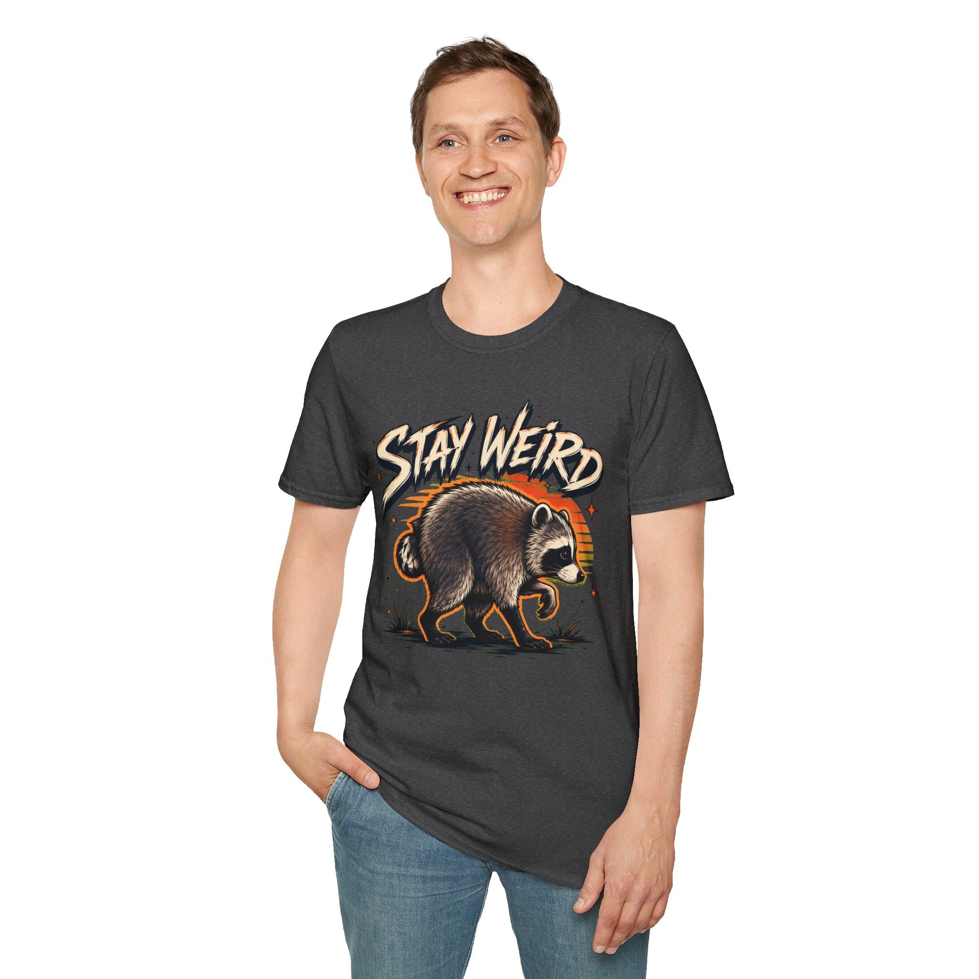 Stay Weird Raccoon Jimothy T-Shirt — Vintage Graphic Tee