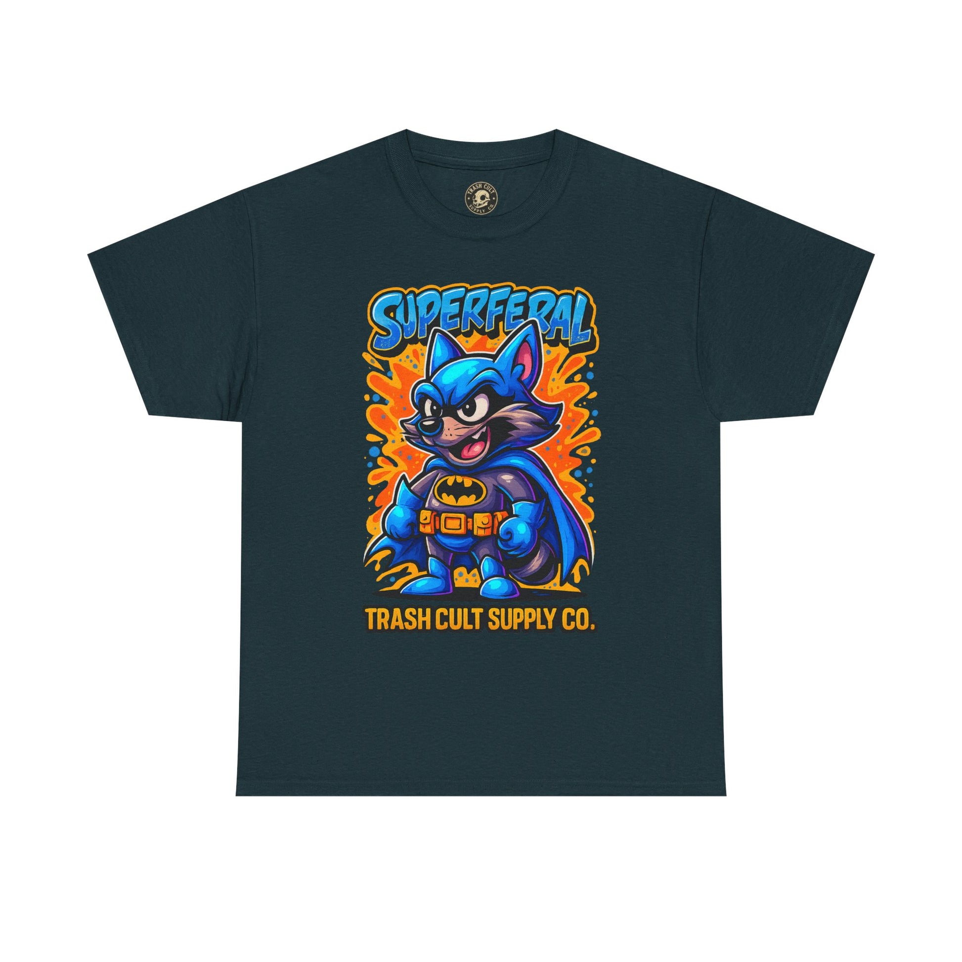 SuperFeral Raccoon Graffiti Shirt – Bold New School Superhero Streetwear | Trash Cult Supply Co