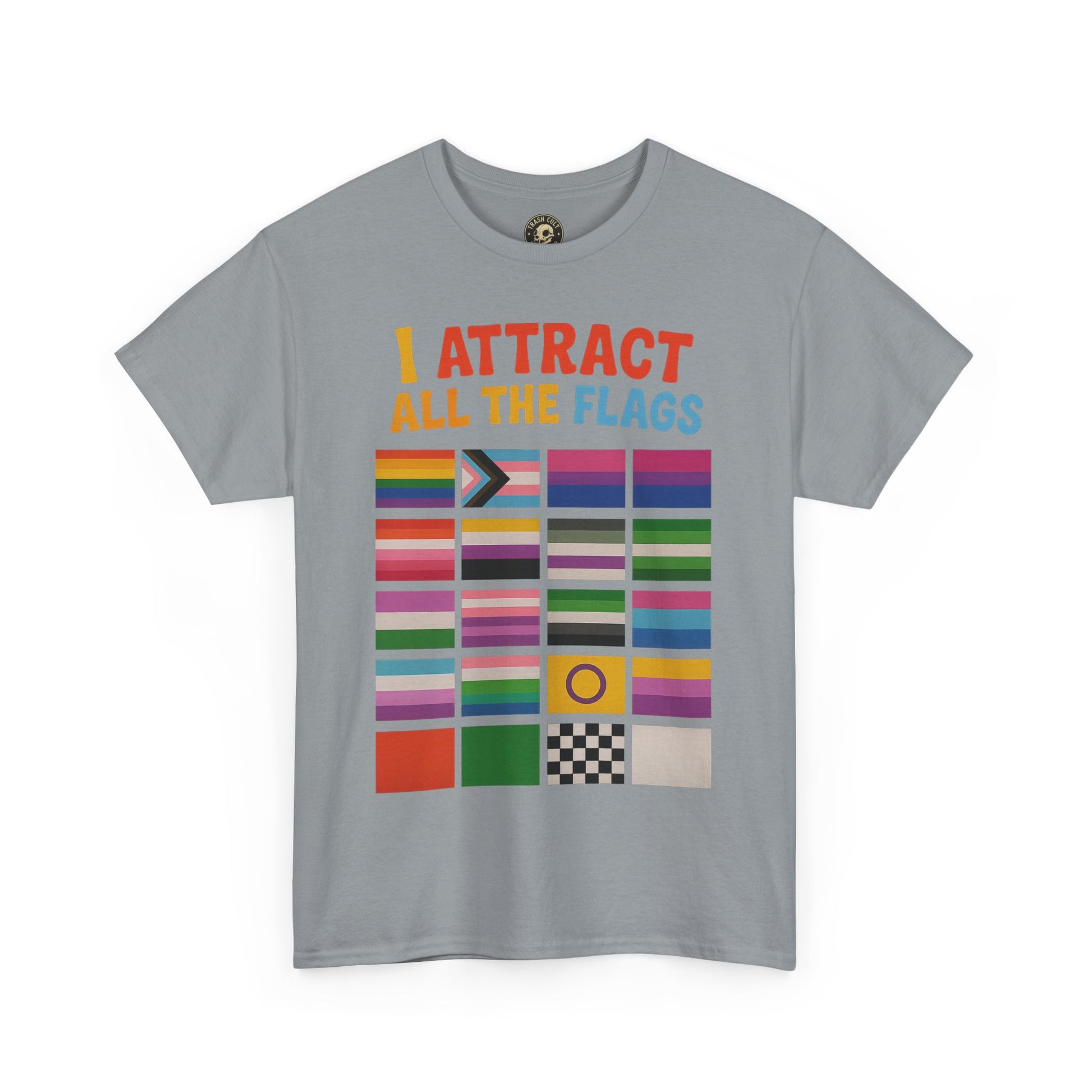 I Attract All The Flags LGBTQ Pride T-Shirt – Funny Inclusivity Shirt – Gildan 5000