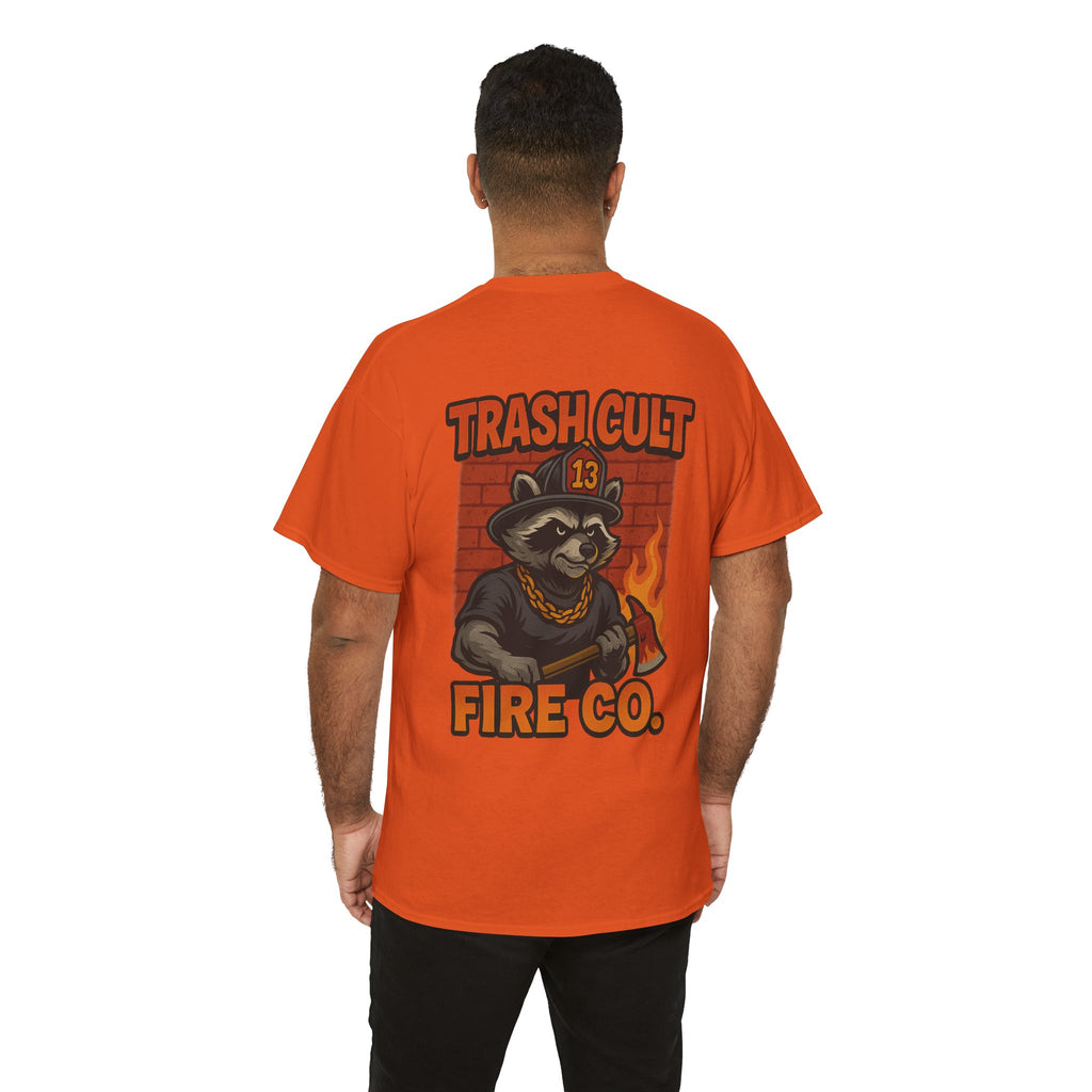 Trash Cult Fire Co. Unisex Tee - Quirky Raccoon Design, Fun Gift, Casual Wear, Firefighter Humor, Unique Apparel