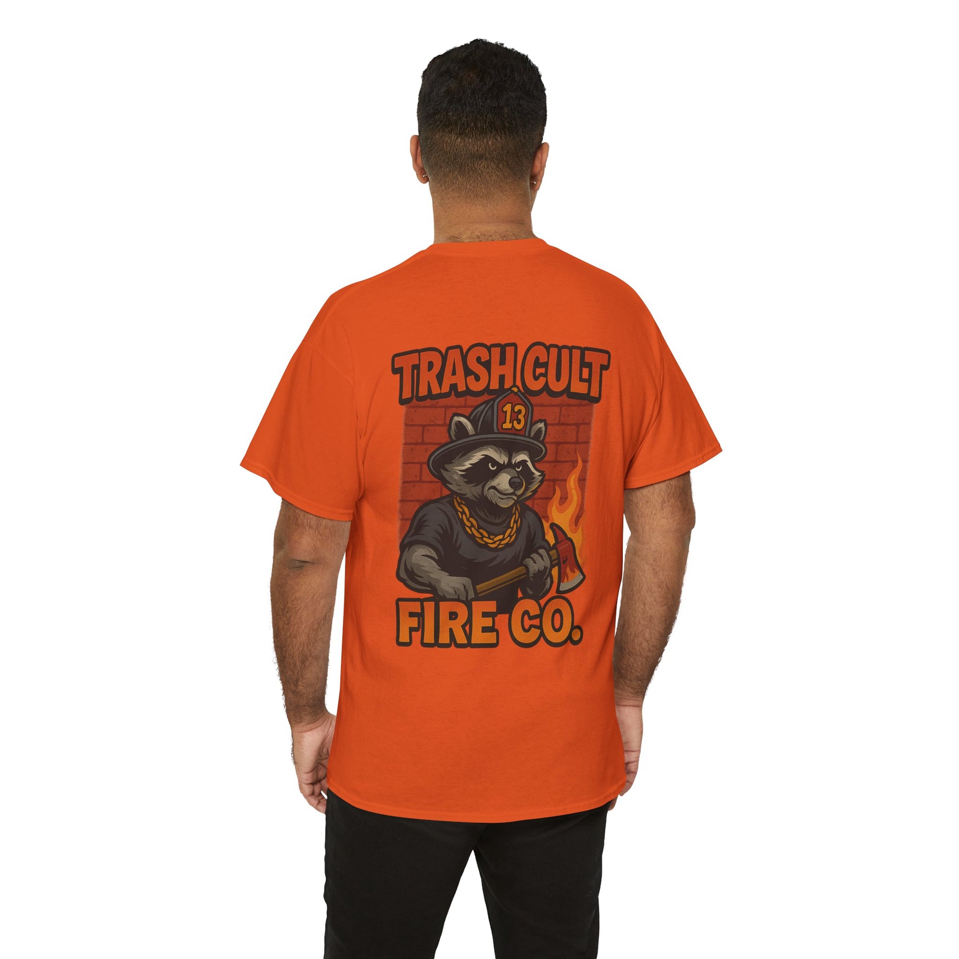Trash Cult Fire Co. Unisex Tee - Quirky Raccoon Design, Fun Gift, Casual Wear, Firefighter Humor, Unique Apparel