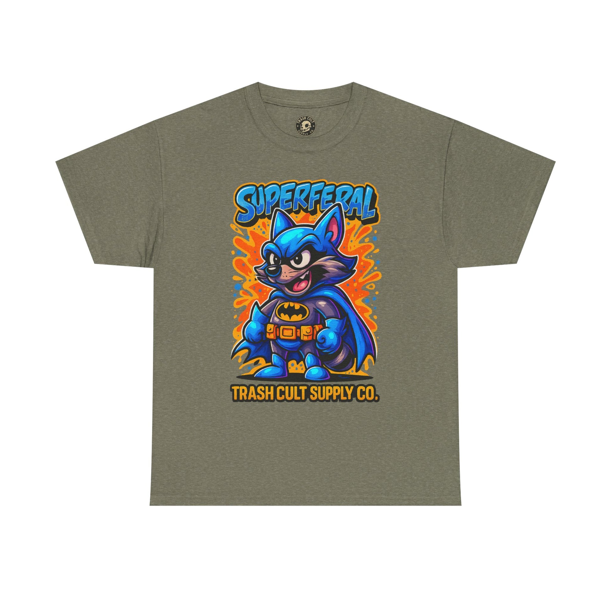 SuperFeral Raccoon Graffiti Shirt – Bold New School Superhero Streetwear | Trash Cult Supply Co
