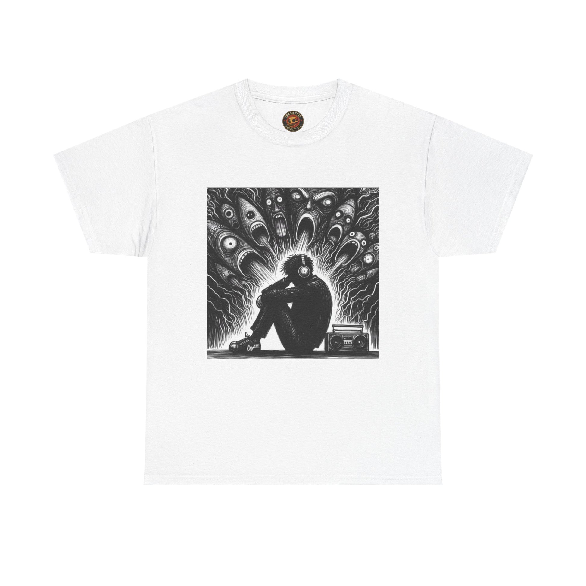 Xian Allen x Trash Cult Shirt – “Turn It Up Louder” | Screaming Chaos Headphones Tee