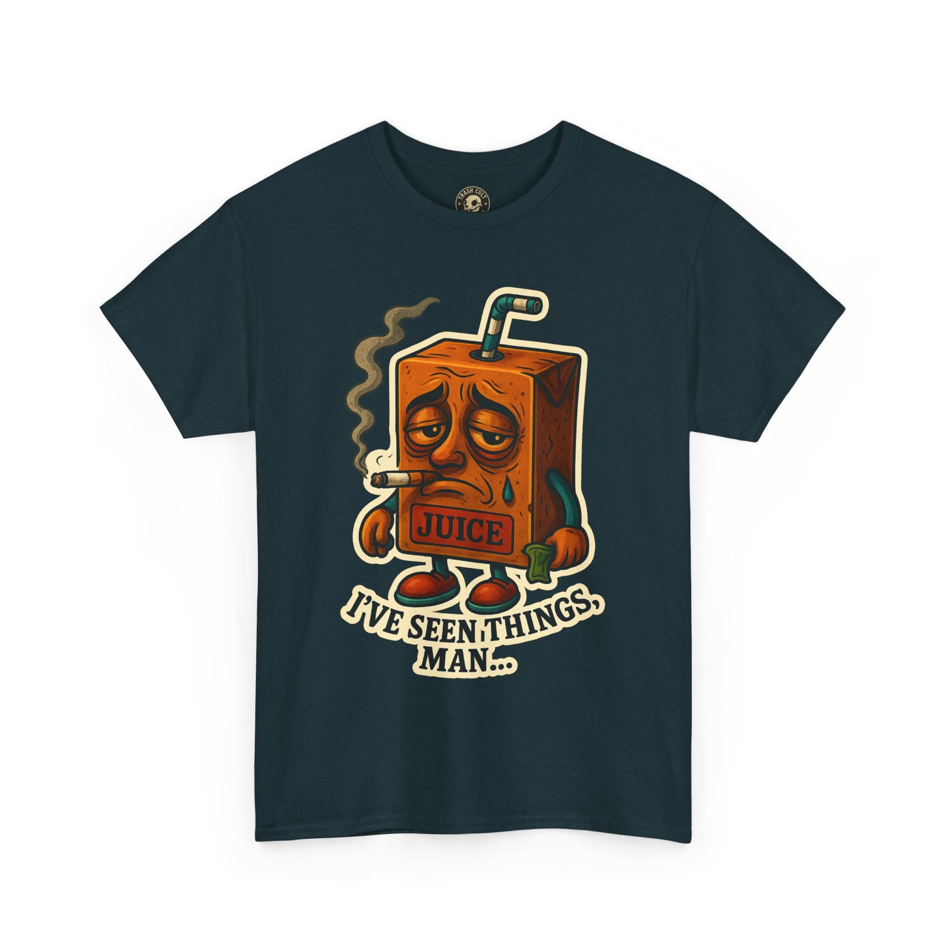 Juice Box Graphic Tee - I've Seen Things Man, Funny T-Shirt, Gift for Friends, Unisex Cotton Tee, Humor Merchandise