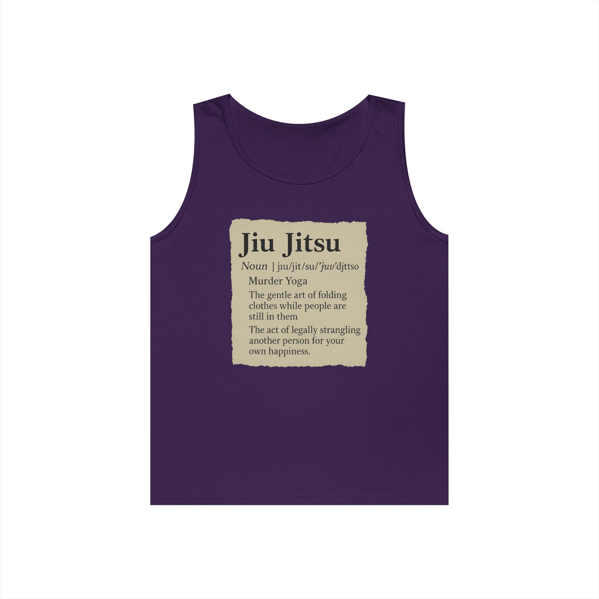 Jiu Jitsu Definition Tank Top | Unisex Heavy Cotton Tank | Martial Arts Apparel, Workout Gear, Fitness Gift, Summer Wear