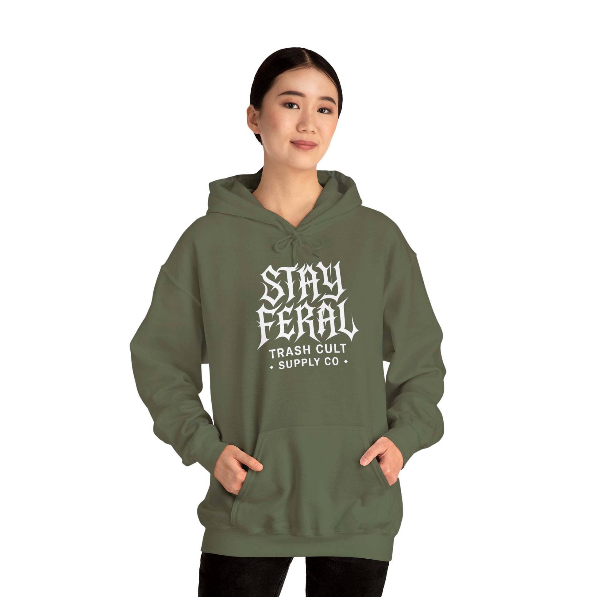 Stay Feral Gothic Hoodie – Trash Cult Supply Co Unisex Pullover