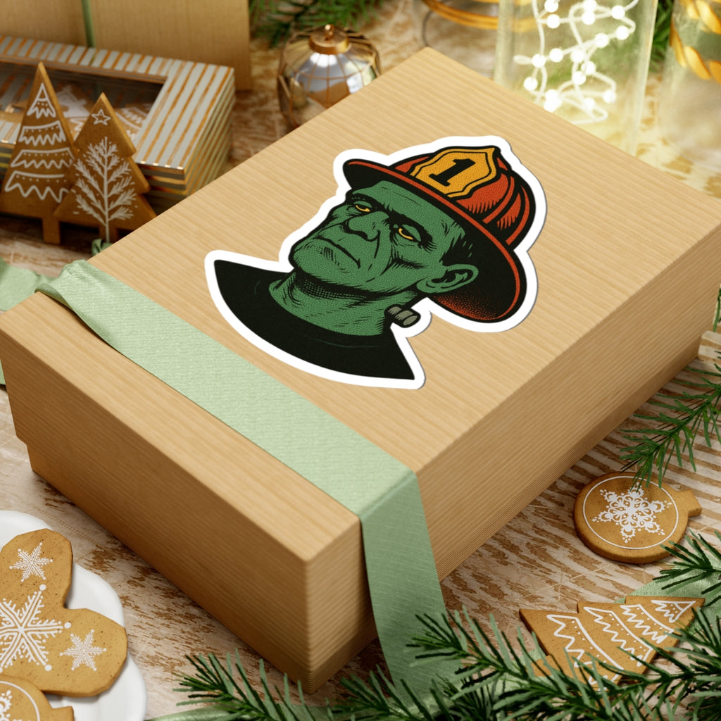 Frankenstein Firefighter Stickers, Funny Vinyl Decals for Halloween, Gifts for Firefighters, Laptop & Car Stickers, Spooky Decor