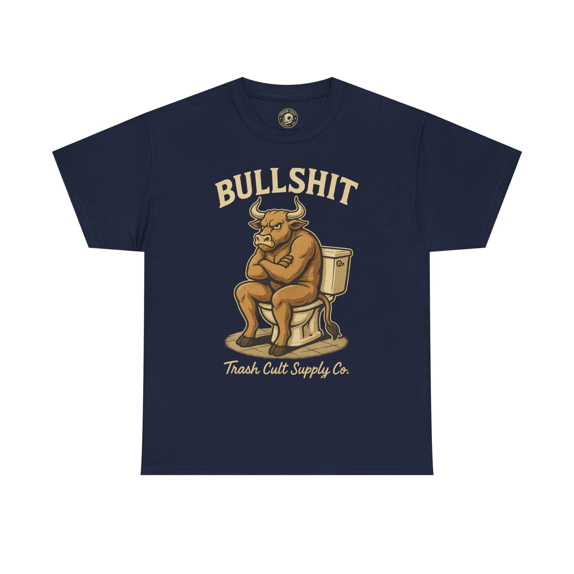 “BULLSHIT” Angry Bull Toilet Tee – Trash Cult Supply Co. | Gildan 5000 T-Shirt