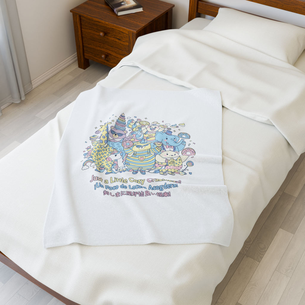 Cozy Cute Chaos Velveteen Plush Blanket | mildly unhinged, whimsical weird