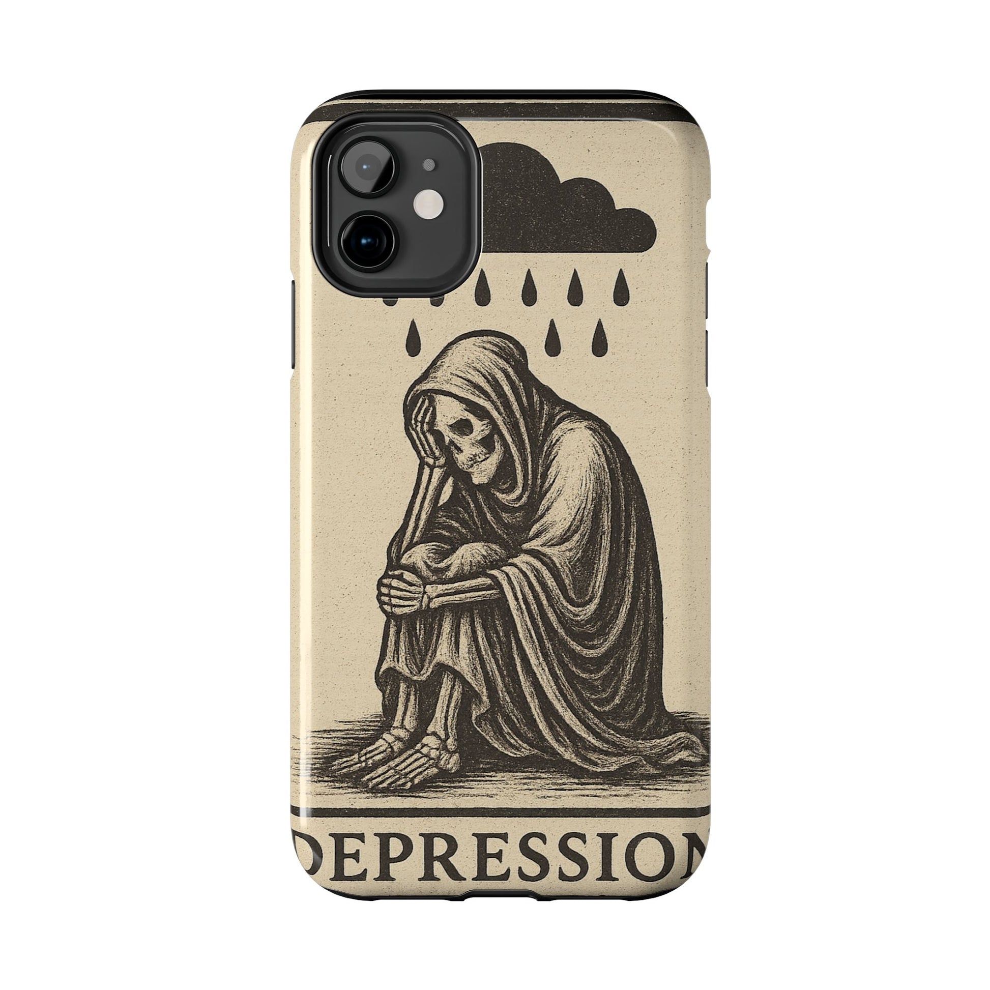 Dark Humor Phone Case, Goth iPhone Cover, Macabre Gift, Depression Art Case, Unique Phone Protector