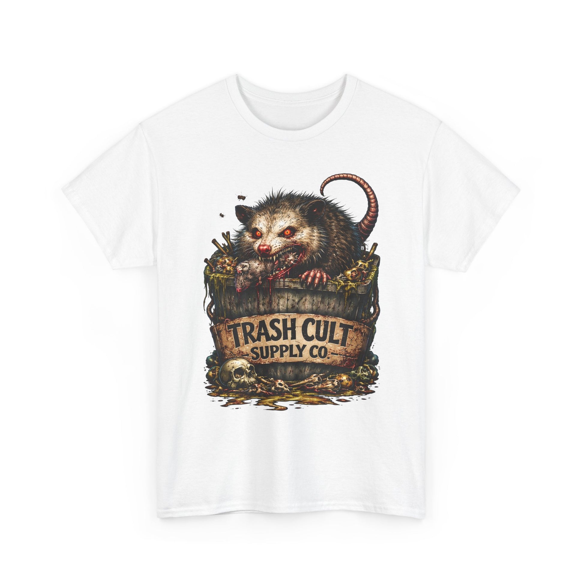 Opossum Trash Cult Tee — Vintage Grunge Wildlife Graphic T-Shirt