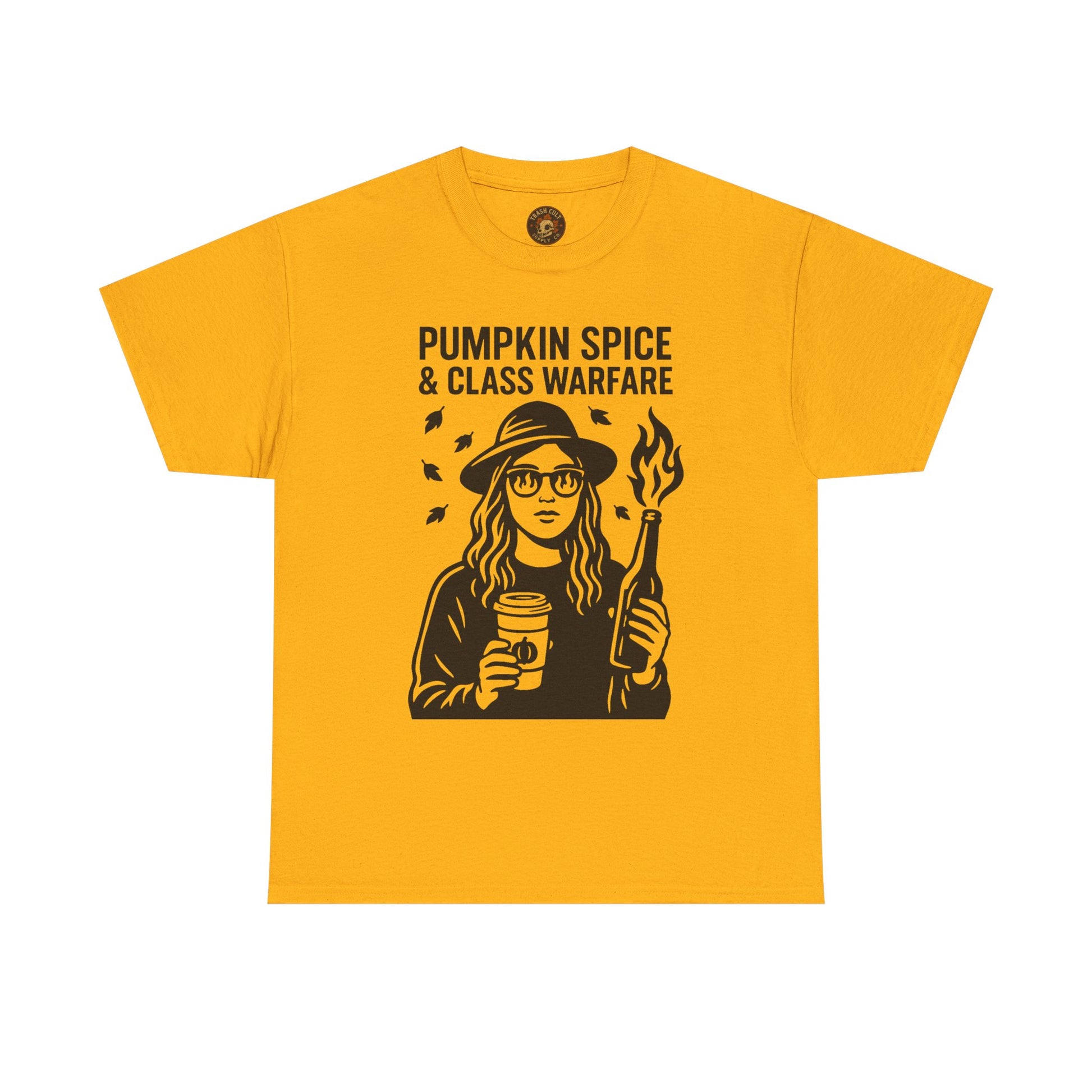 Pumpkin Spice & Class Warfare Shirt – Fall Riot Girl Graphic Tee – Fall of Humanity Collection – Trash Cult Supply Co.