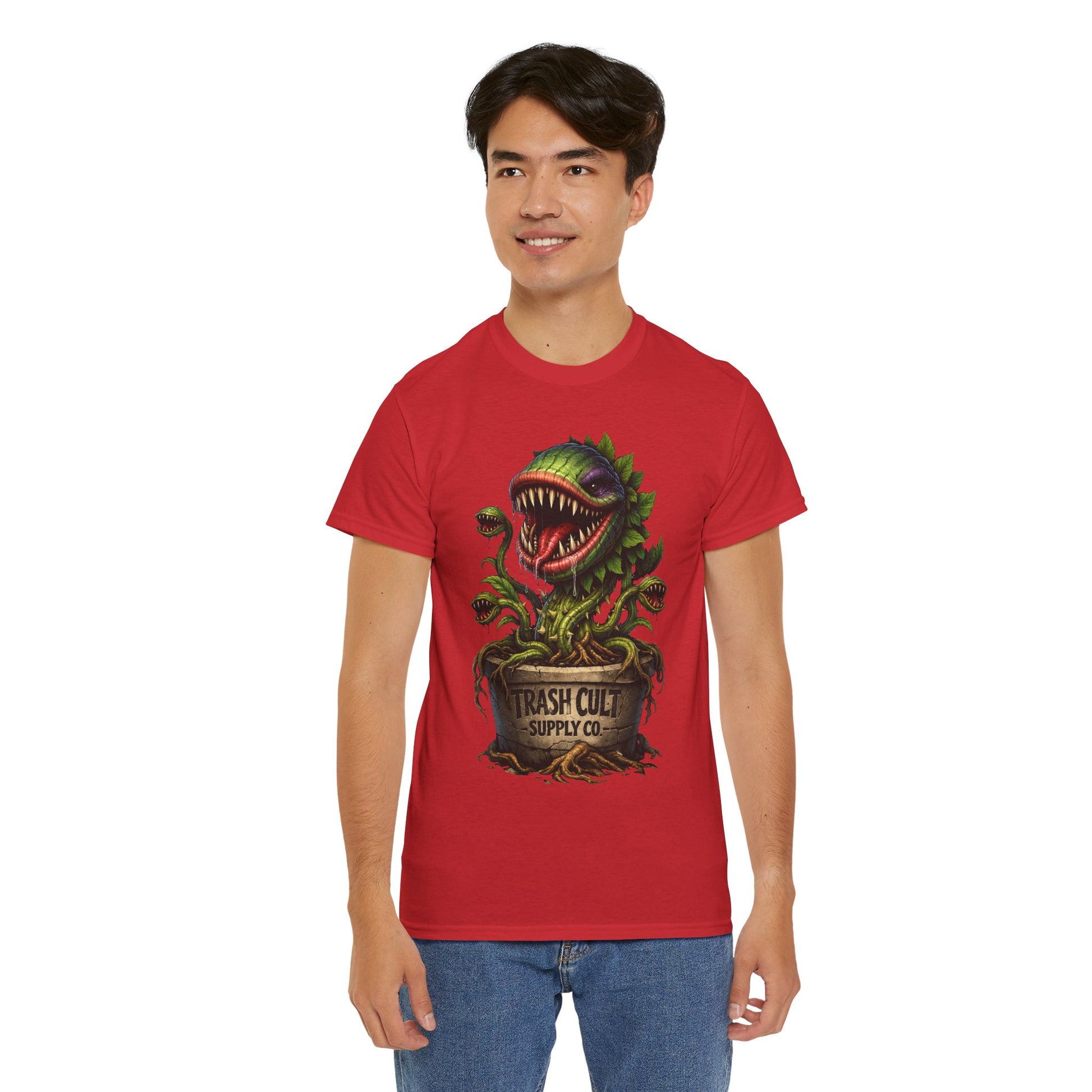 Carnivorous Plant Graphic Tee — "Trash Cult Supply Co." Potted Monster Shirt